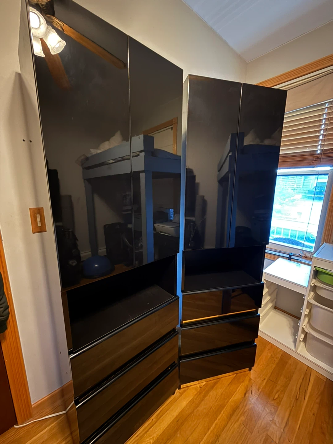 2 Black Wardrobe with Drawers