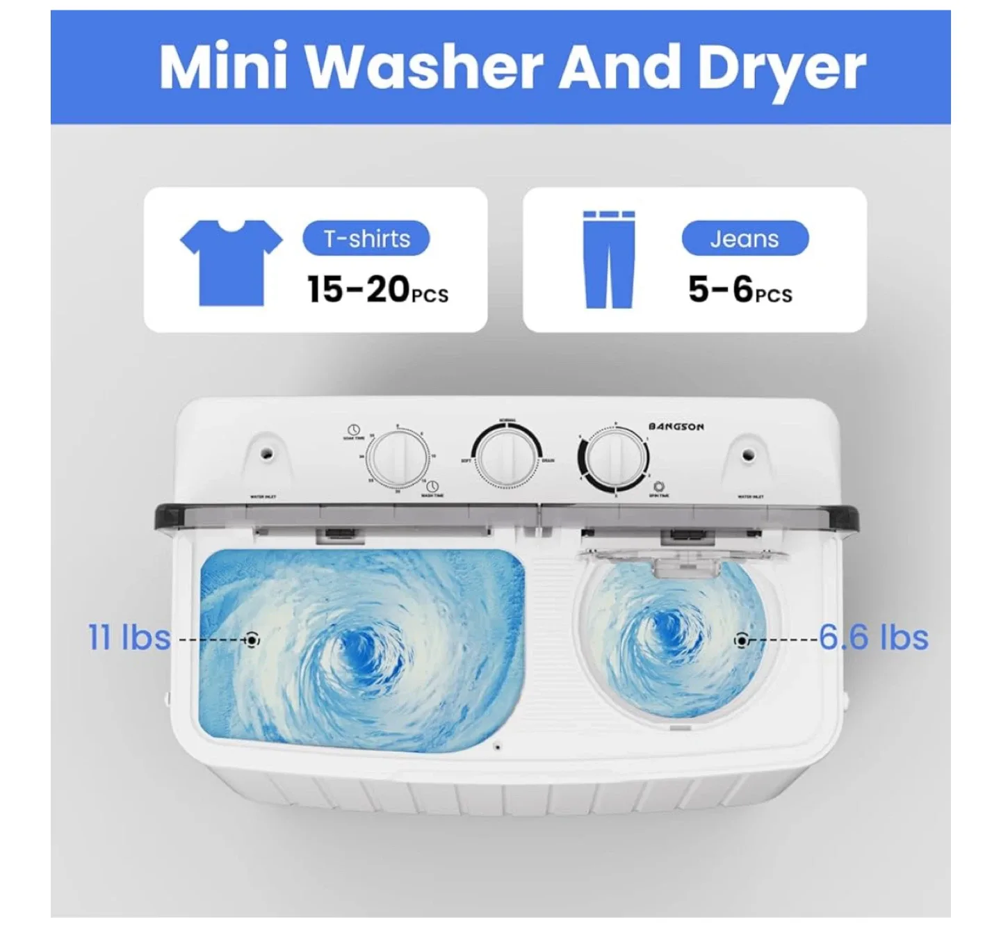 Portable Mini Washer and Dryer(New) image indicator(3)