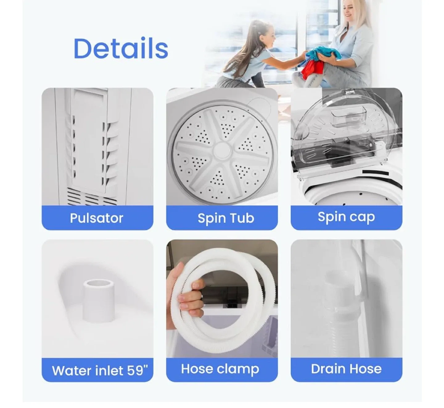 Portable Mini Washer and Dryer(New) image indicator(4)