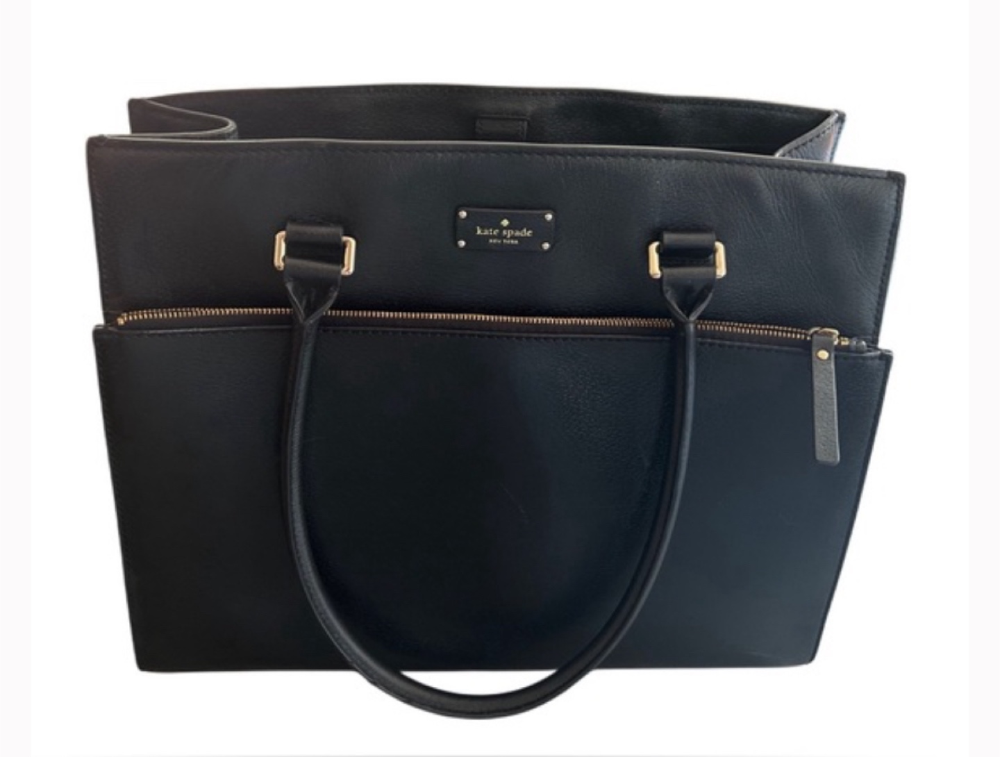 Kate Spade Black Leather Tote Bag