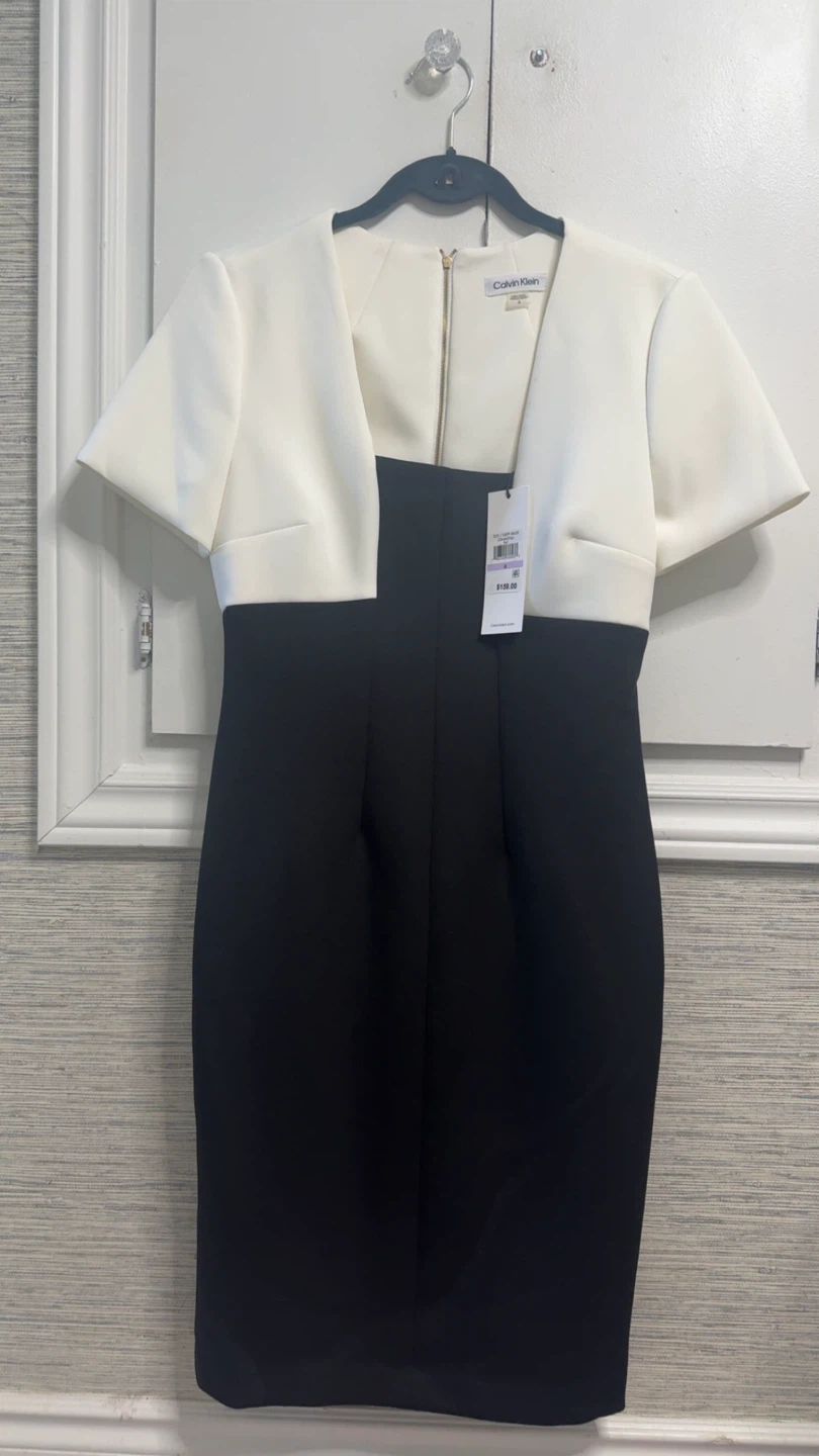 Calvin Klein Black & White Dress - Size 6