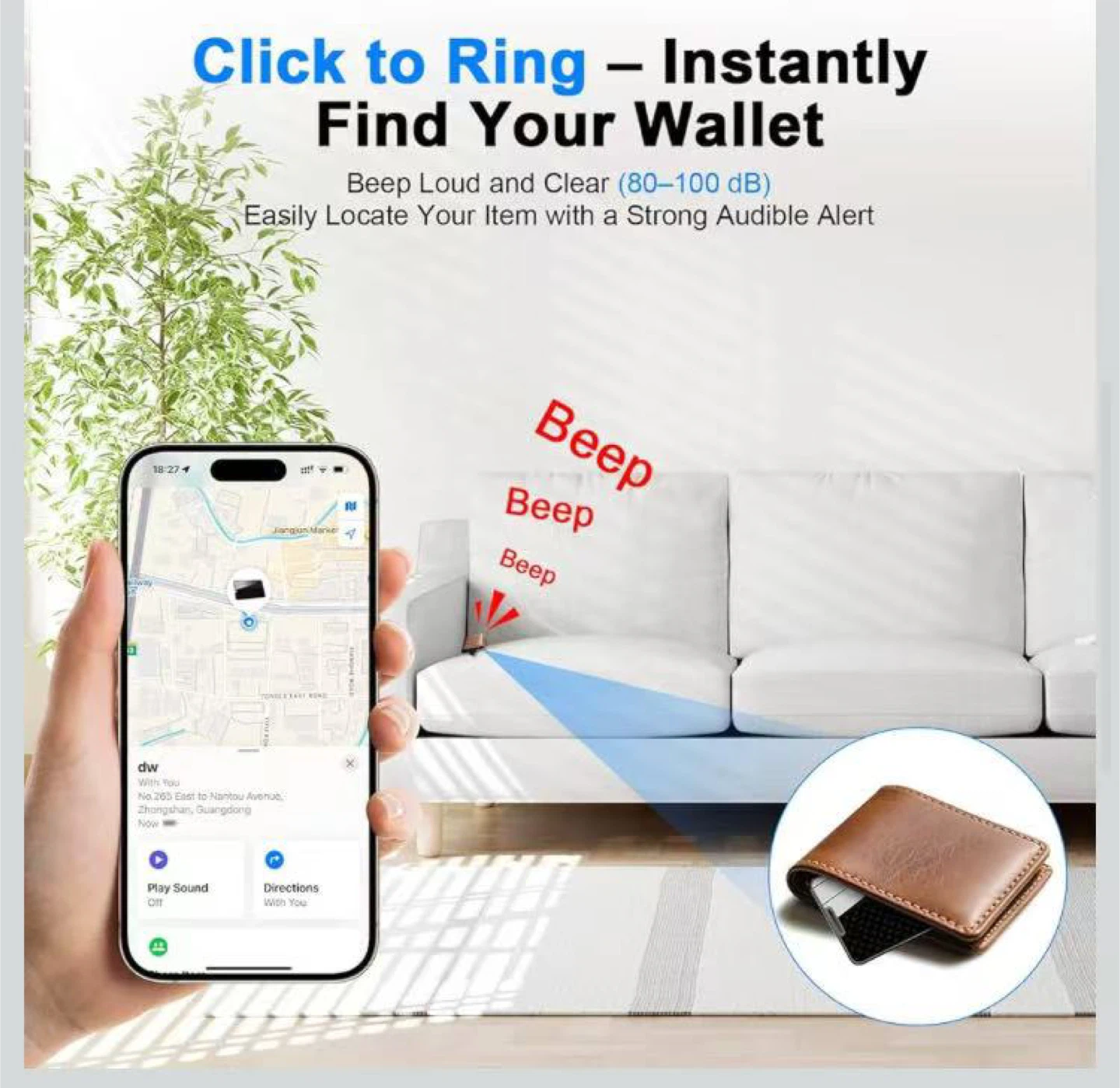 Red Pocket Wallet Finder Card - Works with Apple Find My - photo 3