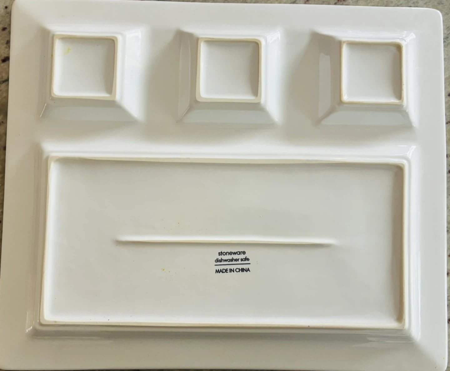 White Stoneware Divided Serving Platter - photo 2