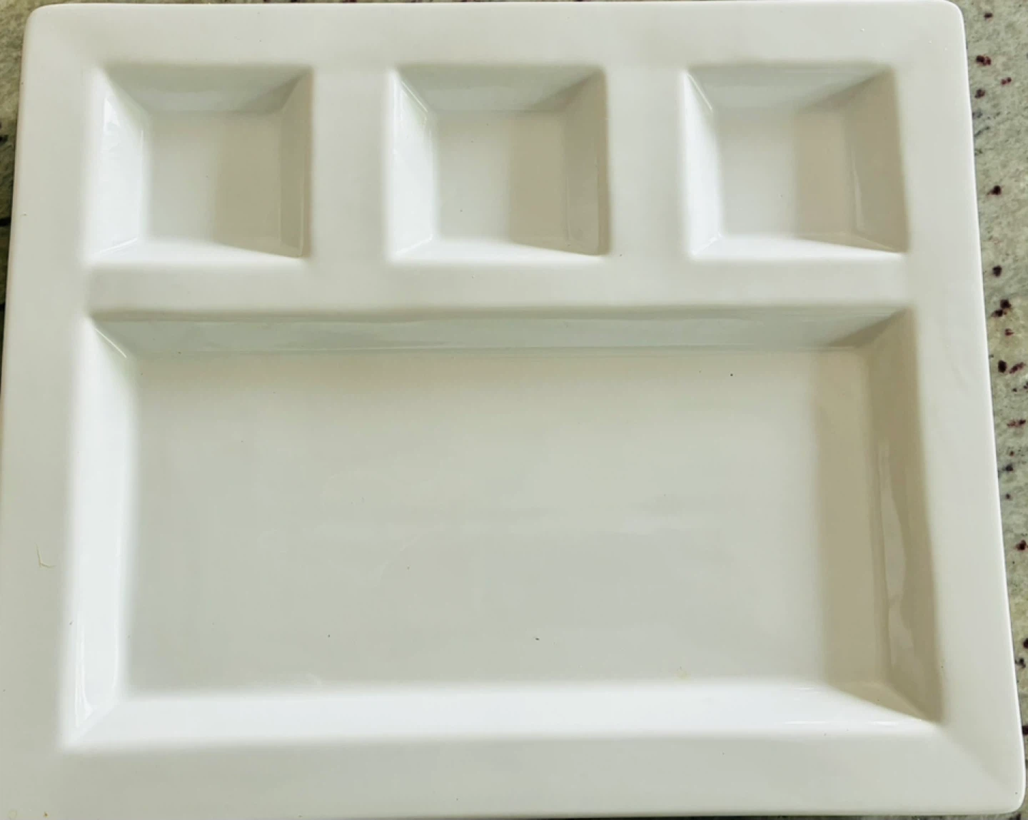 White Stoneware Divided Serving Platter