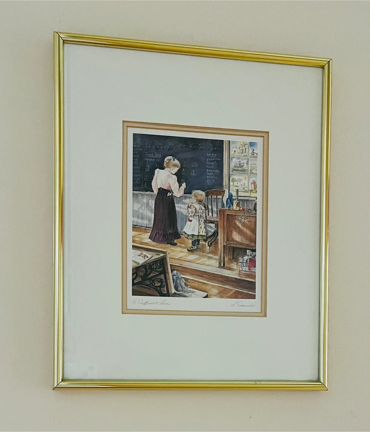 Shirley Deaville "A Difficult Sum” Framed & Signed Print thumbnail