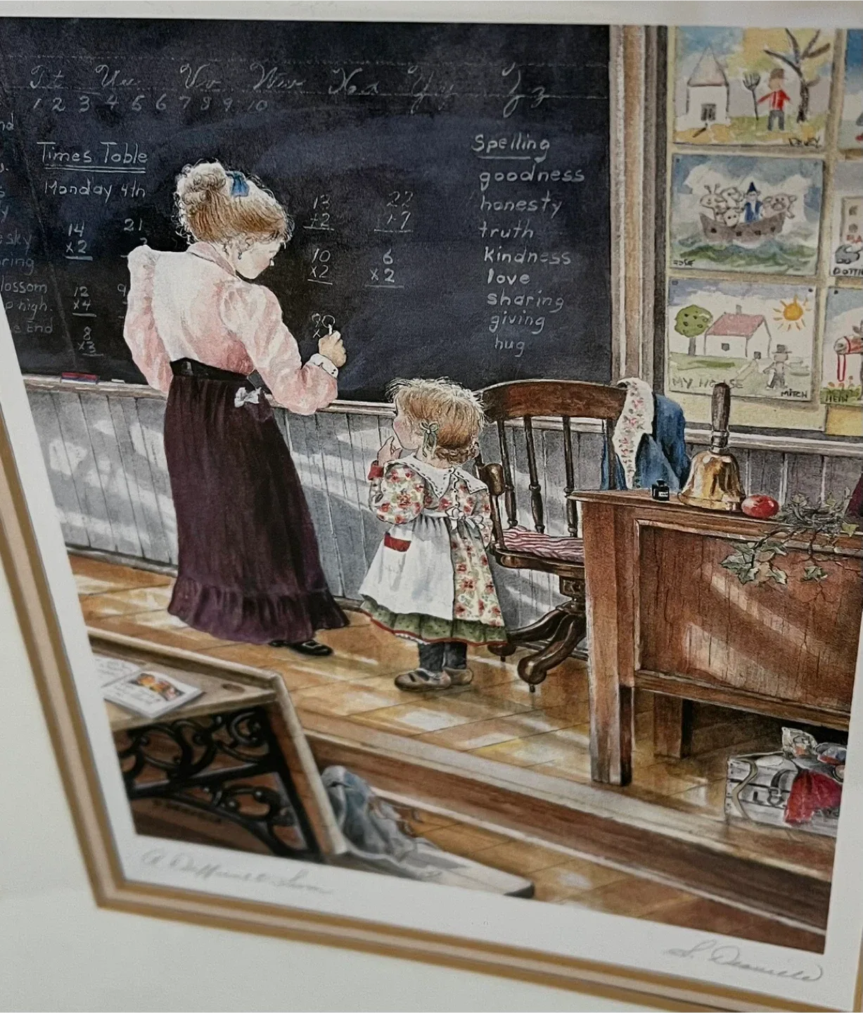 Shirley Deaville "A Difficult Sum” Framed & Signed Print image indicator(4)