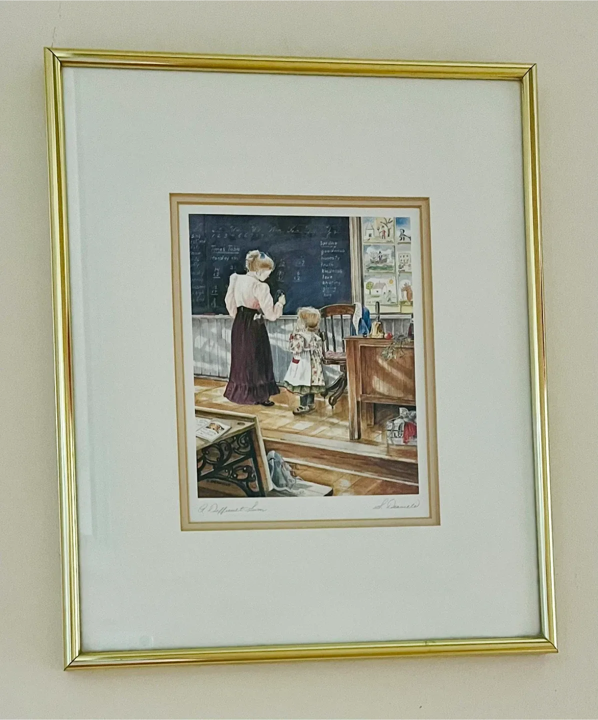 Shirley Deaville "A Difficult Sum” Framed & Signed Print image indicator(7)
