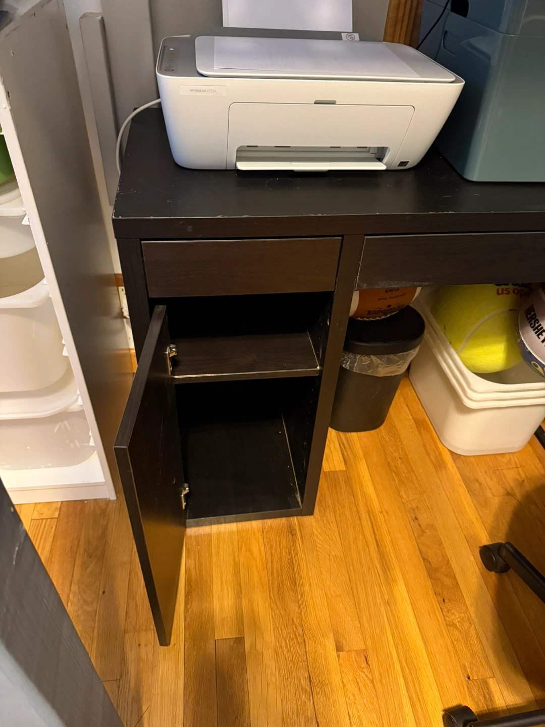 2 IKEA Dark Brown Desk with Storage - photo 3