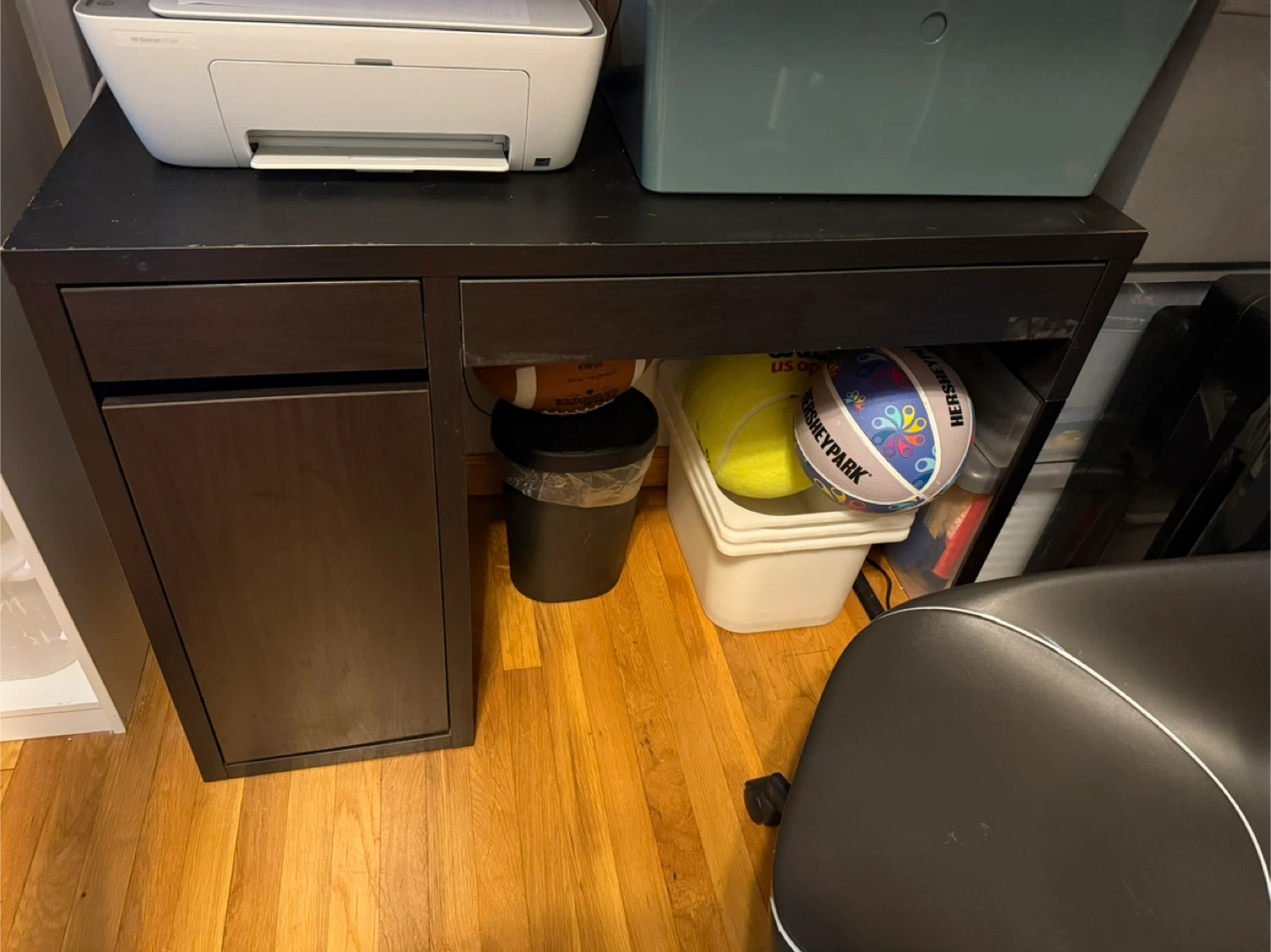2 IKEA Dark Brown Desk with Storage