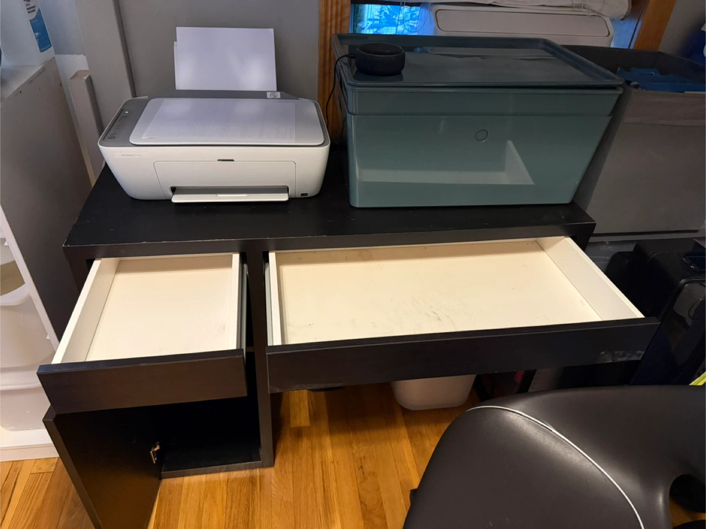 2 IKEA Dark Brown Desk with Storage - photo 2
