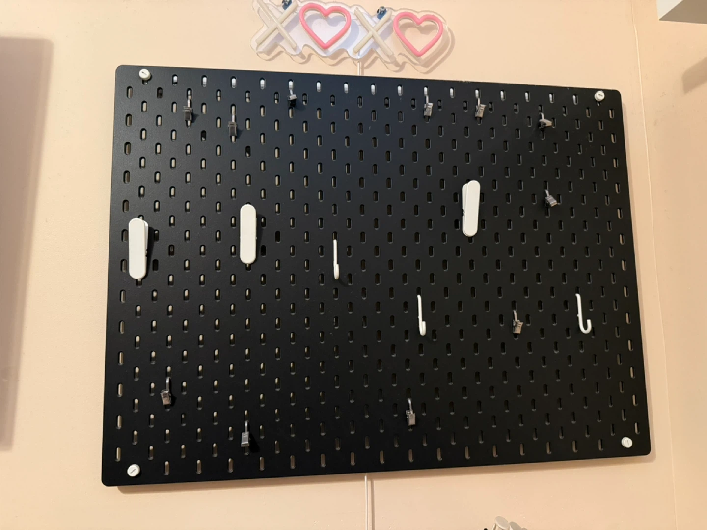 IKEA Black Pegboard with Accessories