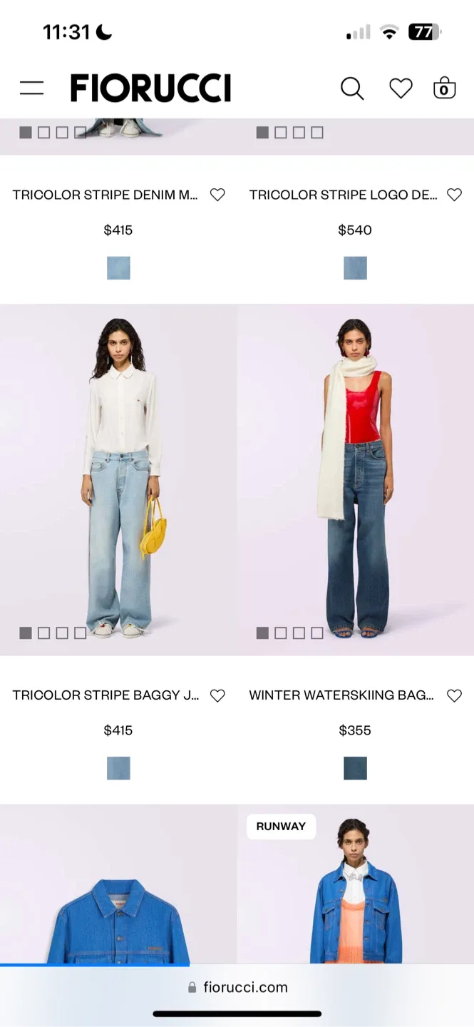 Fiorucci Tricolor Stripe Denim Jeans thumbnail
