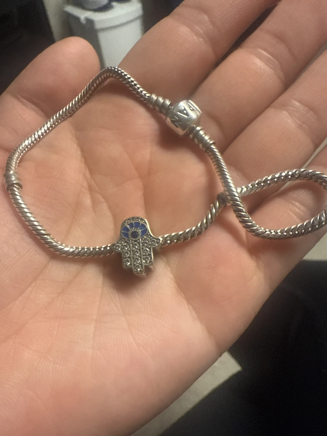 Pandora Charm Bracelet anklet with Hamsa Charm