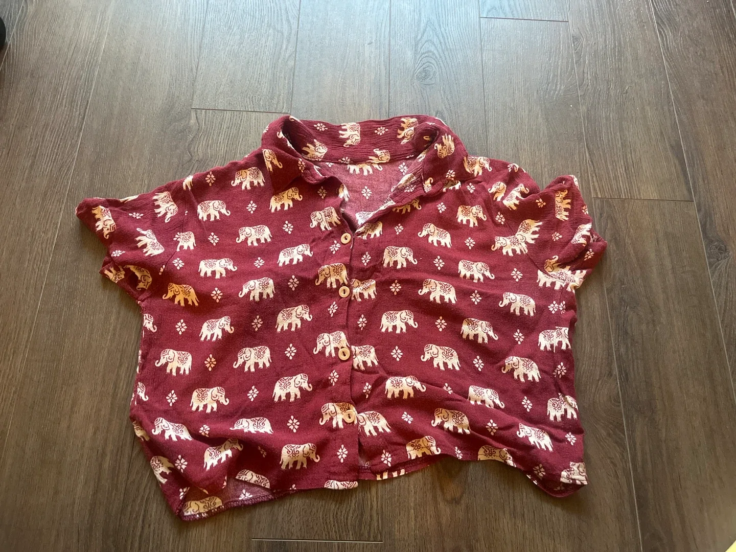 Elephant Print Top - Size Small thumbnail