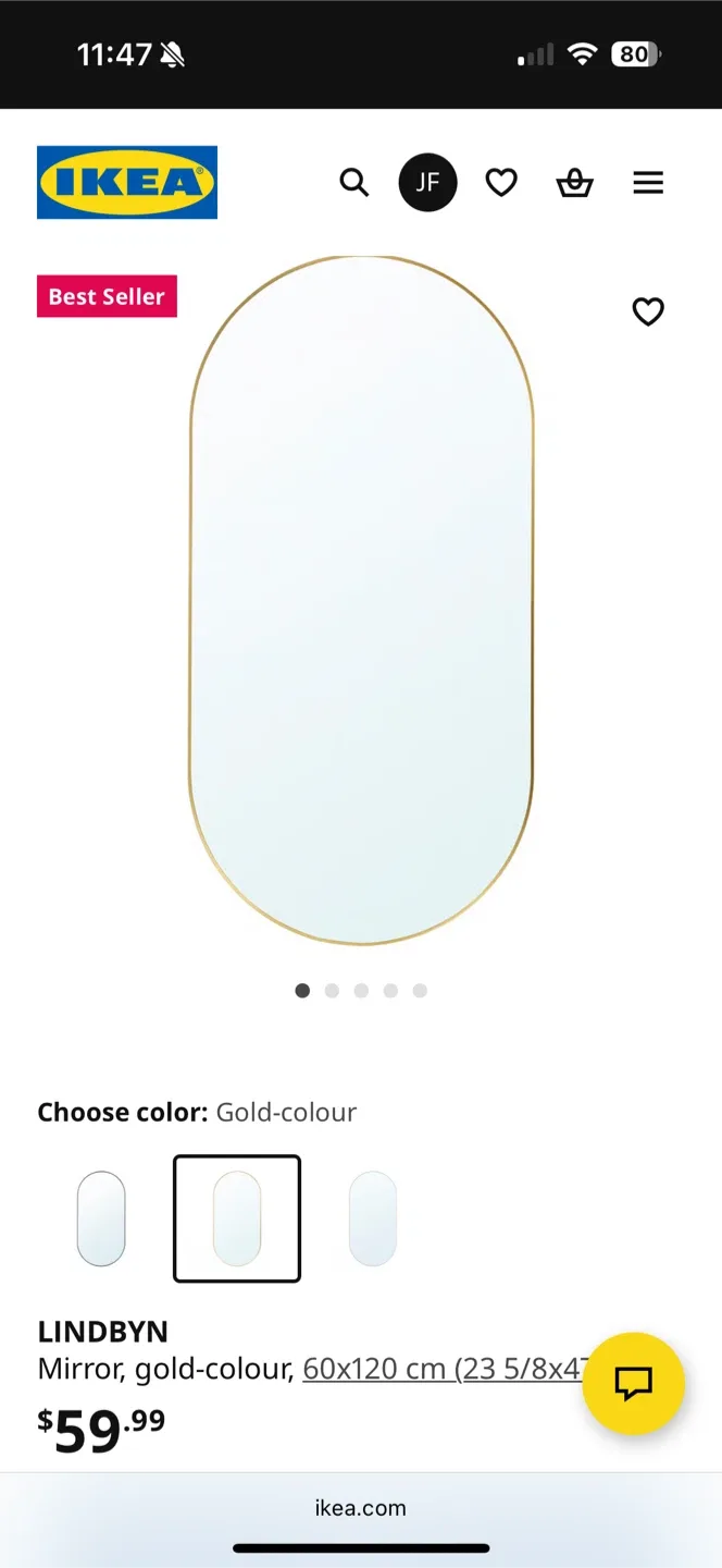 IKEA Lindbyn Mirror Gold image indicator(2)