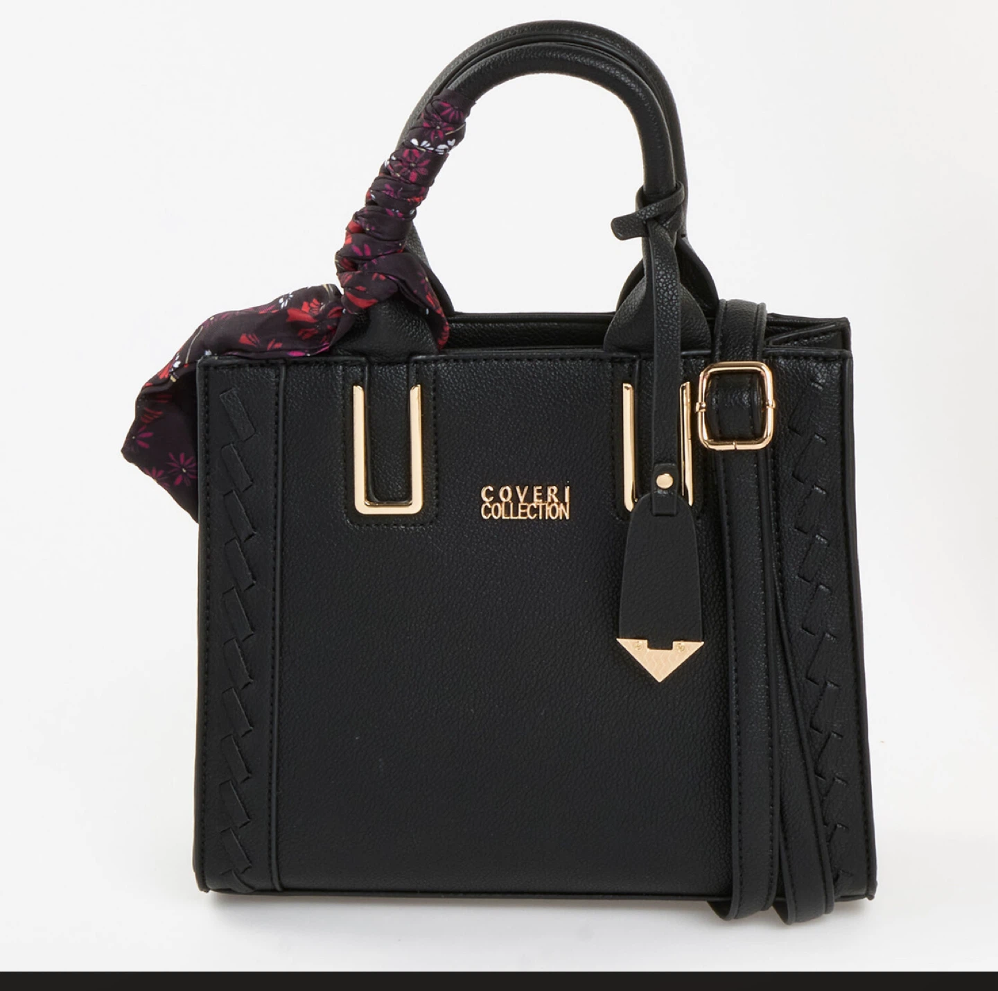 Coveri Collection Black Handbag with Scarf - photo 4