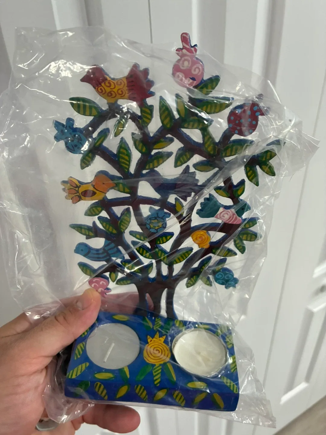 Emanuel tree of life metal candle holder thumbnail