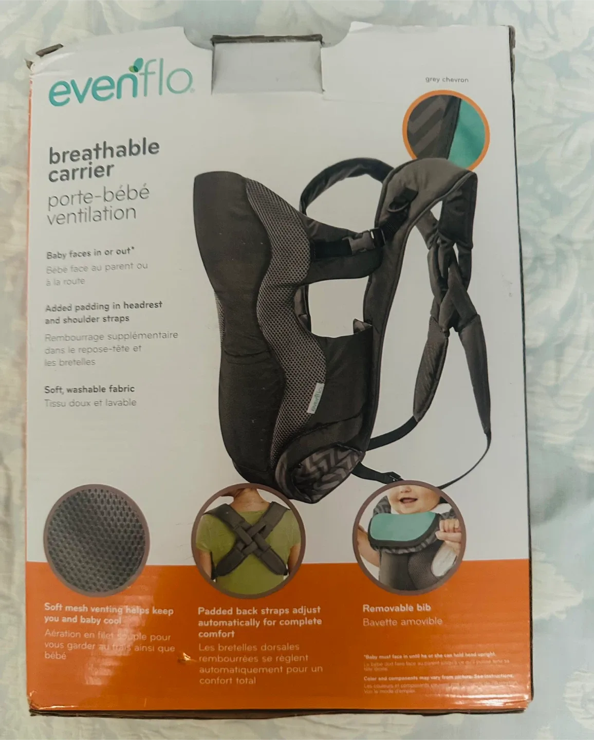 Evenflo Breathable Carrier - Grey Chevron thumbnail