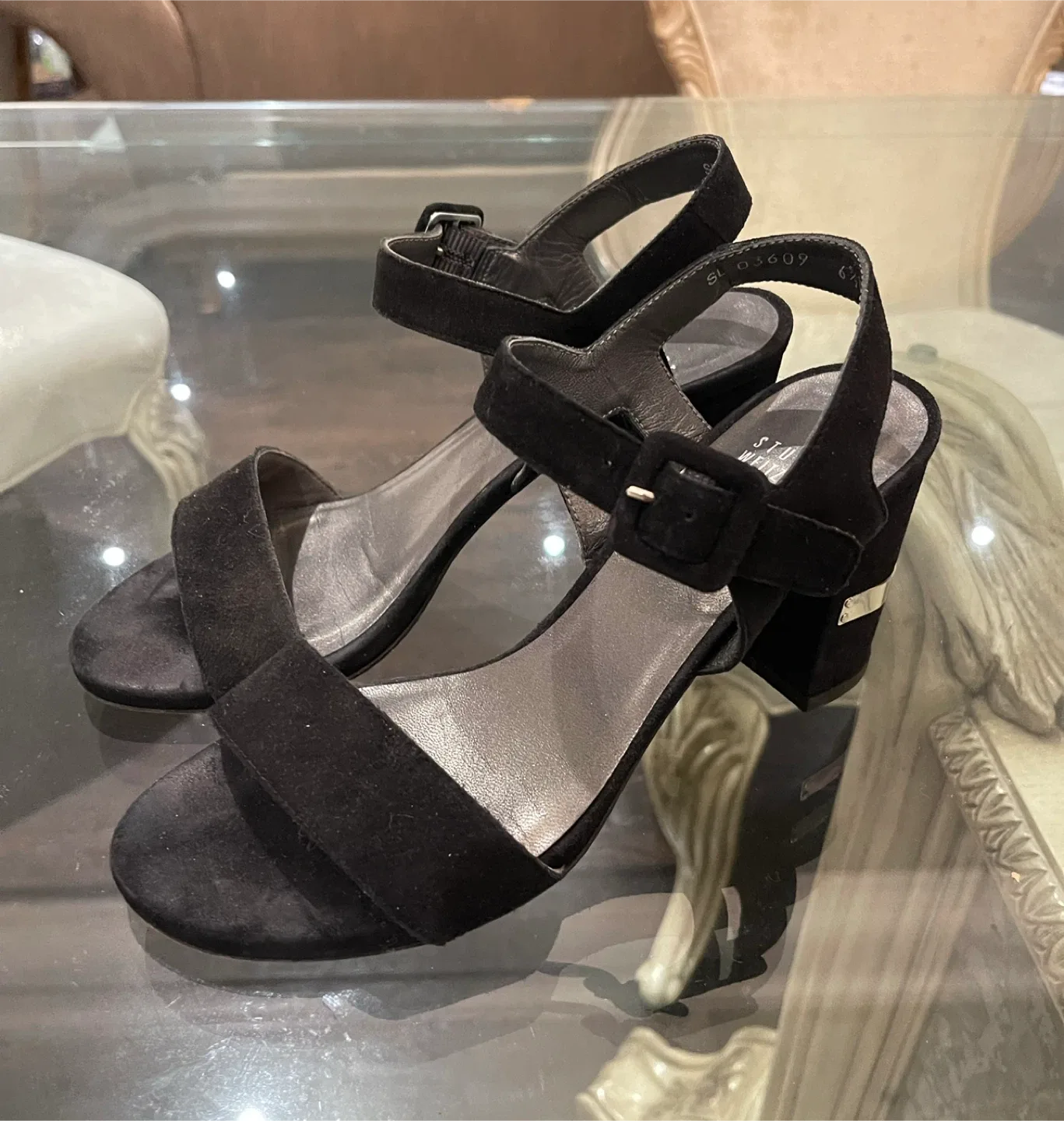 Stuart Weitzman Black Suede Heels - Size 6.5 thumbnail