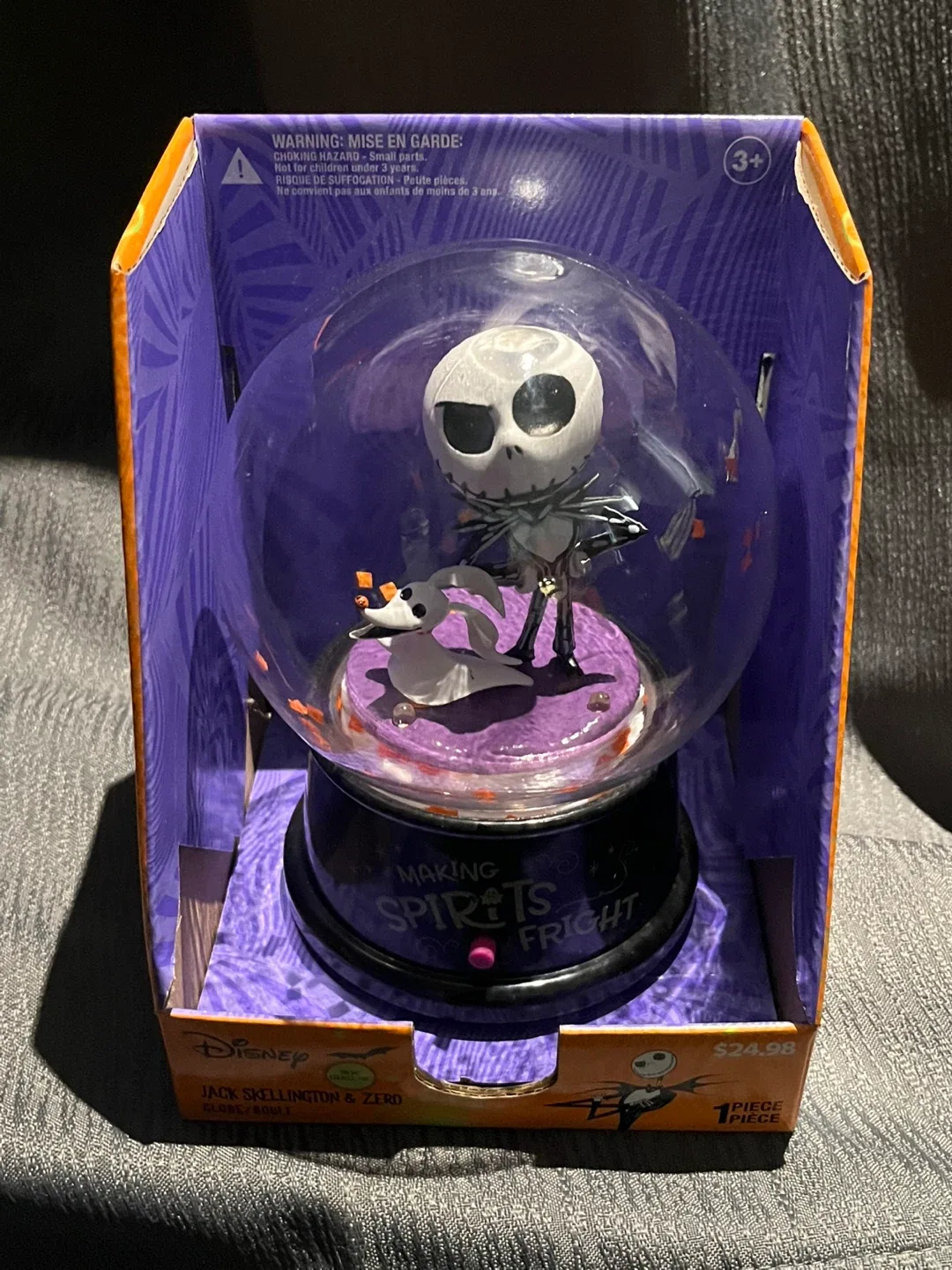 Nightmare Before Christmas Jack Skellington & Zero Globe thumbnail