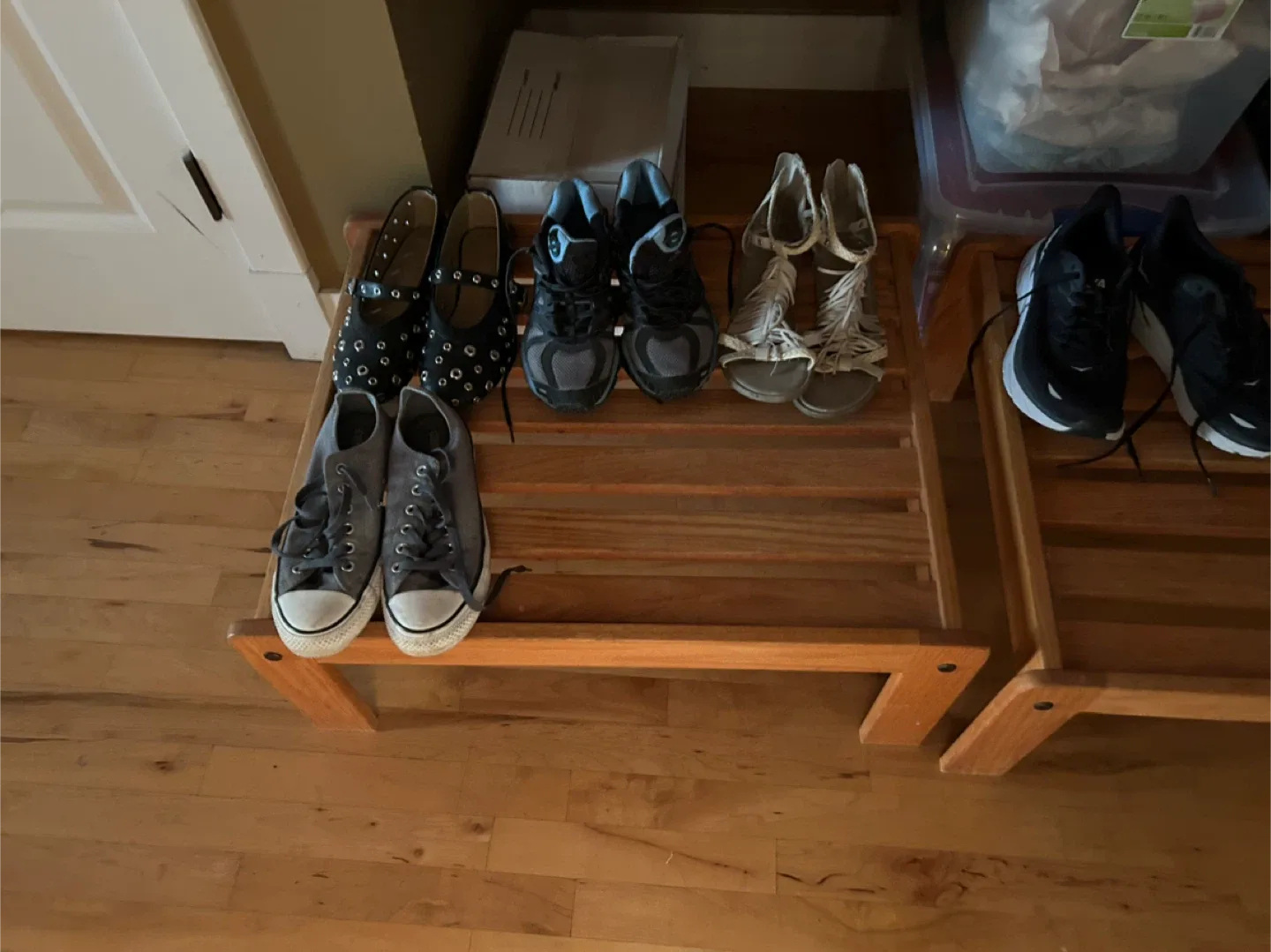 $20.00 each one ..  Wooden Shoe Rack thumbnail