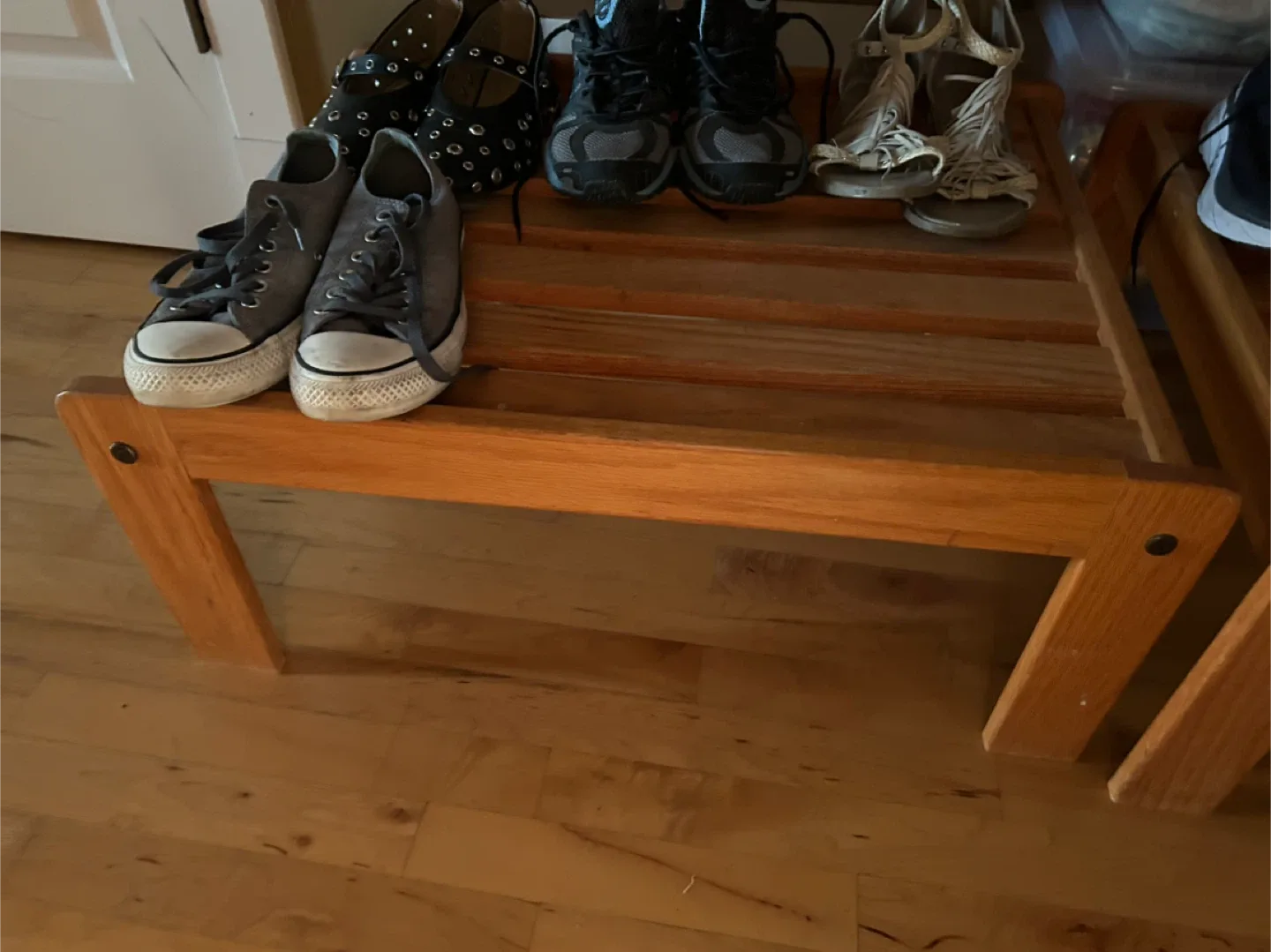 $20.00 each one ..  Wooden Shoe Rack image indicator(3)