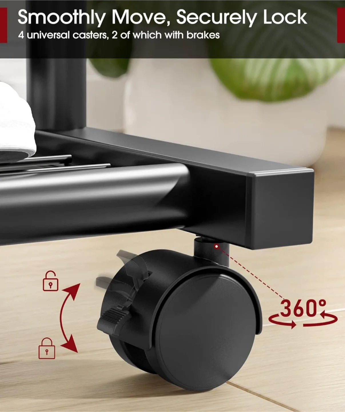 New Garment Rack - Black, Rolling with Brakes image indicator(3)