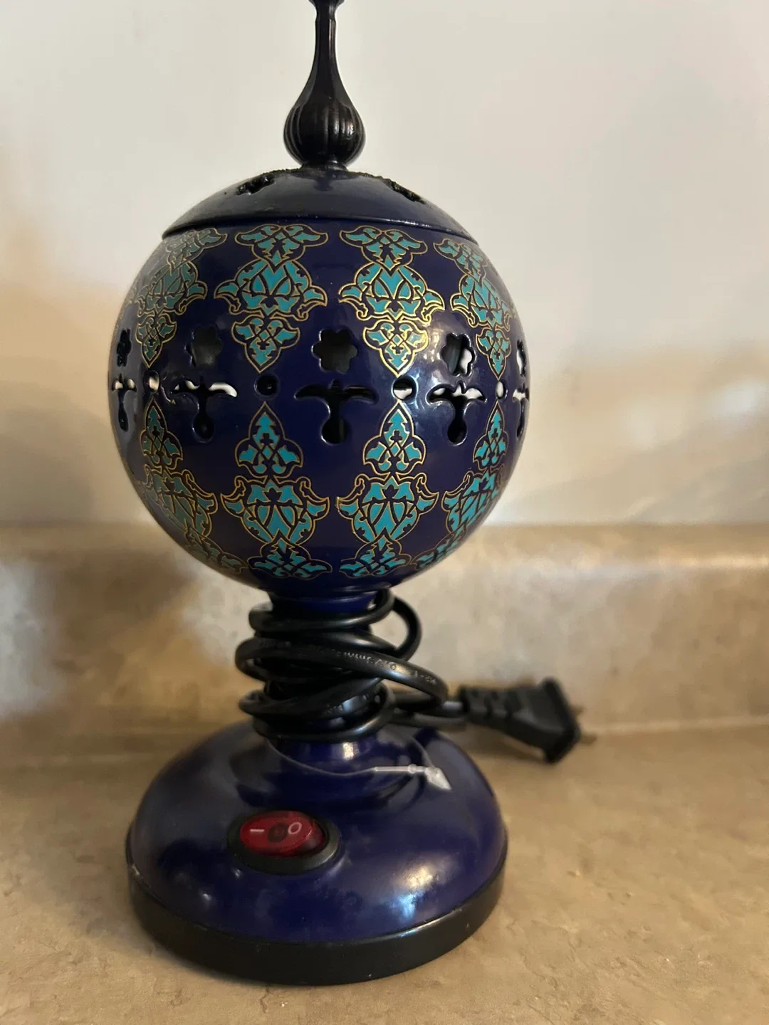 Electric Incense Burner - Blue & Gold thumbnail