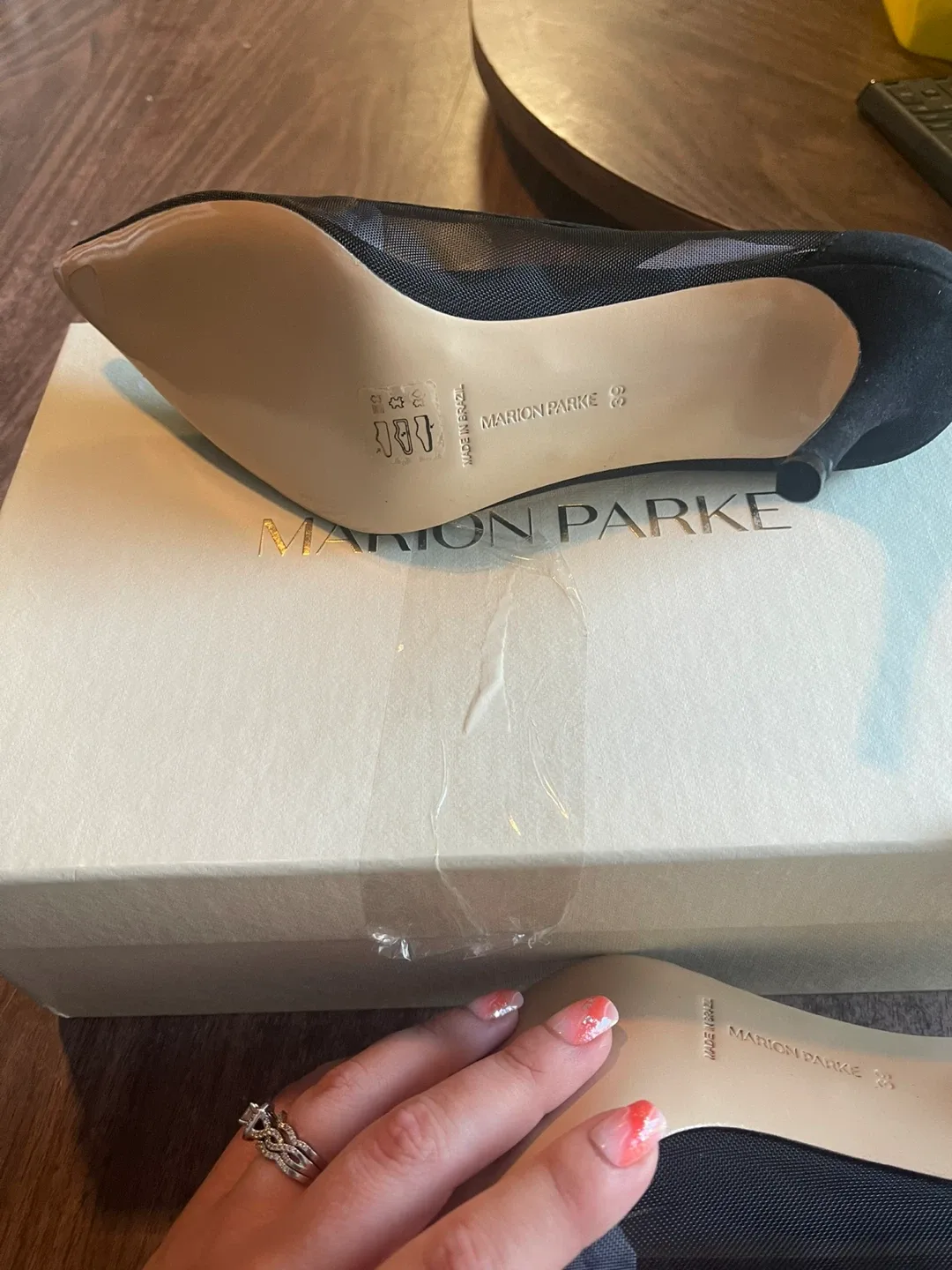 Brand New Marion Parke Black Mesh Pumps image indicator(3)