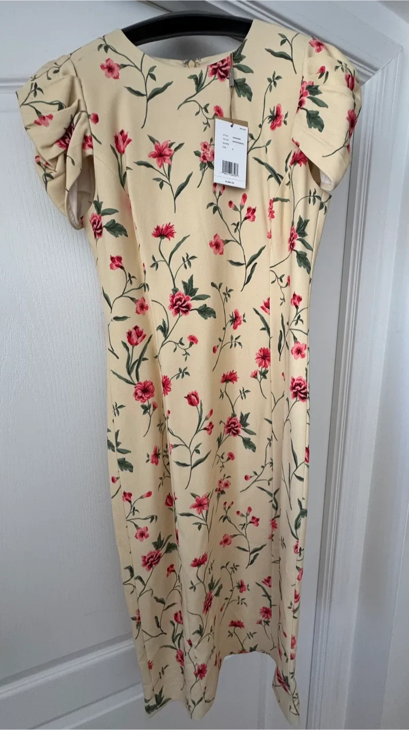 Michael Kors Floral Dress - Size 8 - Nude/Rosewd thumbnail