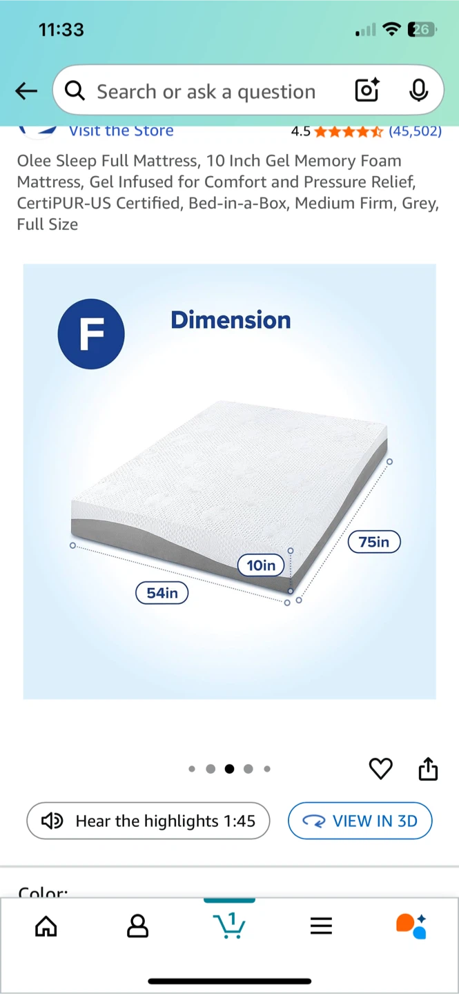 Full Size Memory Foam Mattress
