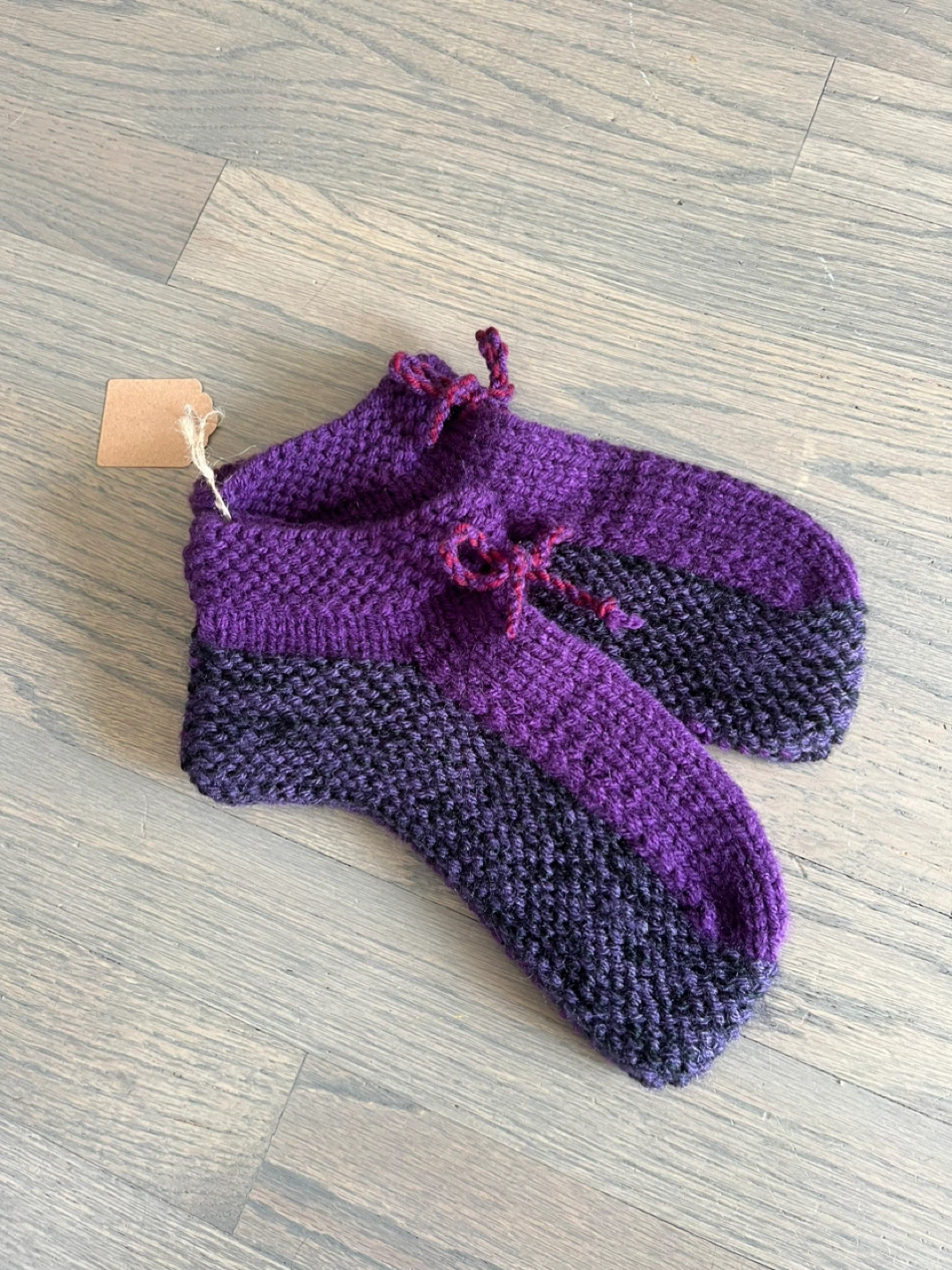 Handmade knitted slippers merino wool