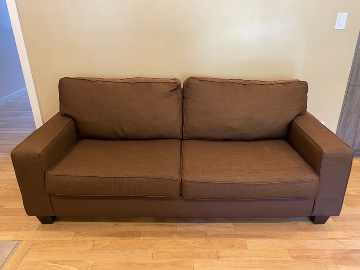 Chocolate Fabric 3 Seater Sofa (CAN DELIVER)