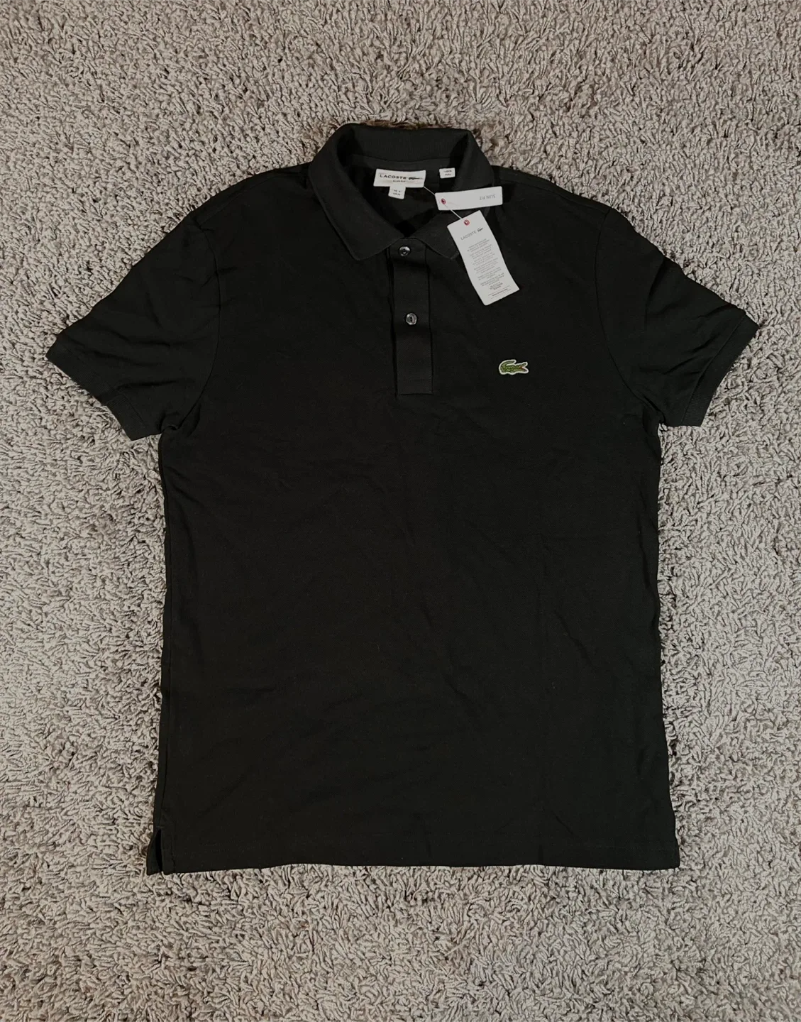 Lacoste Slim Fit Black Polo Shirt - Size 4/US M - New thumbnail