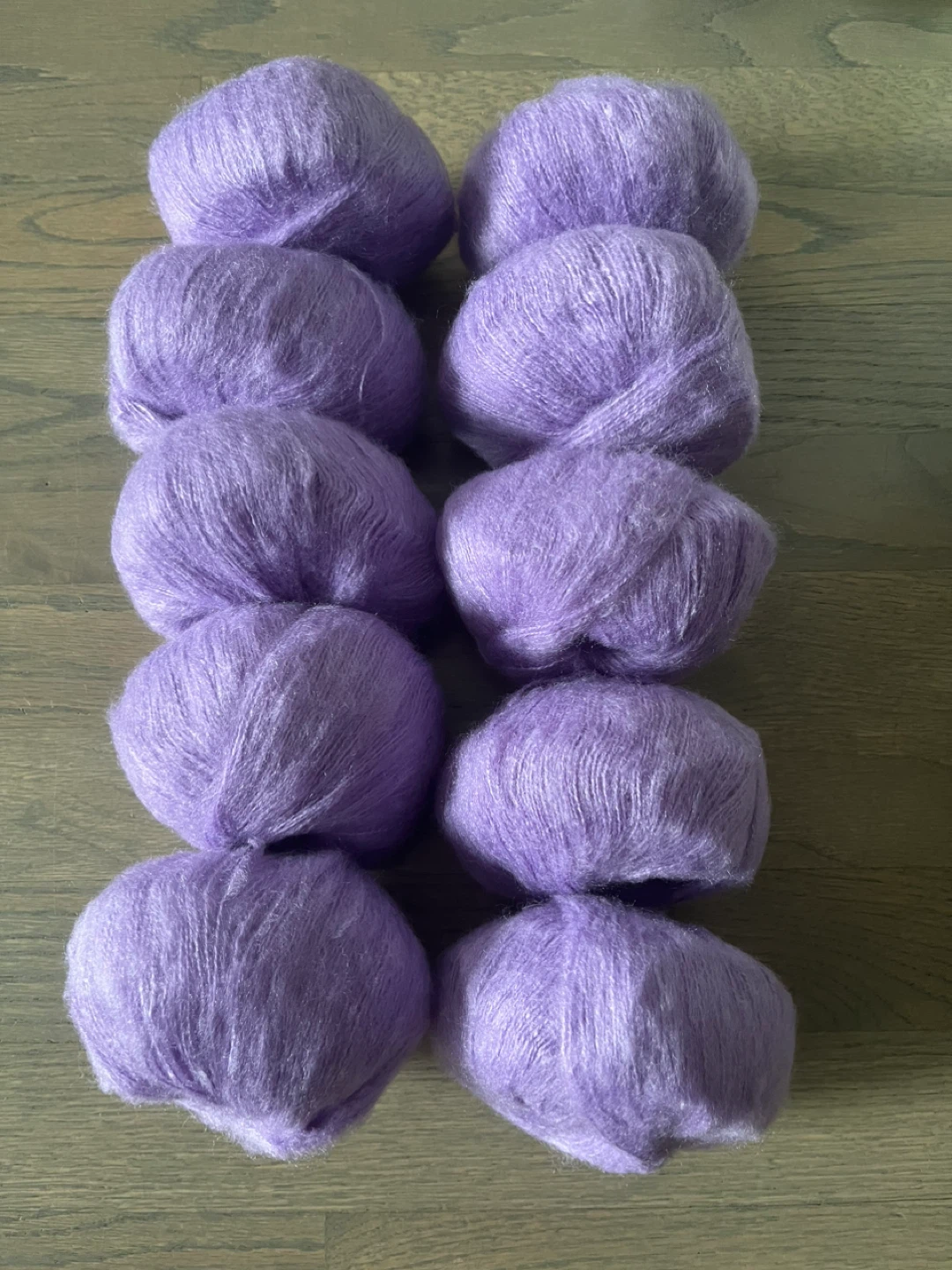 Purple Mohair Yarn Balls