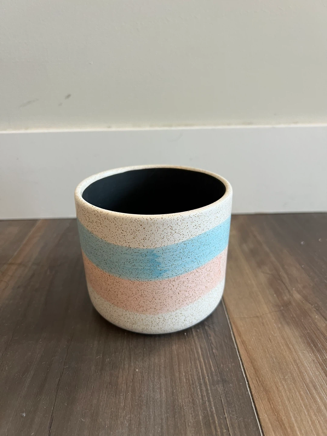 Multi-coloured 4” ceramic plant pot