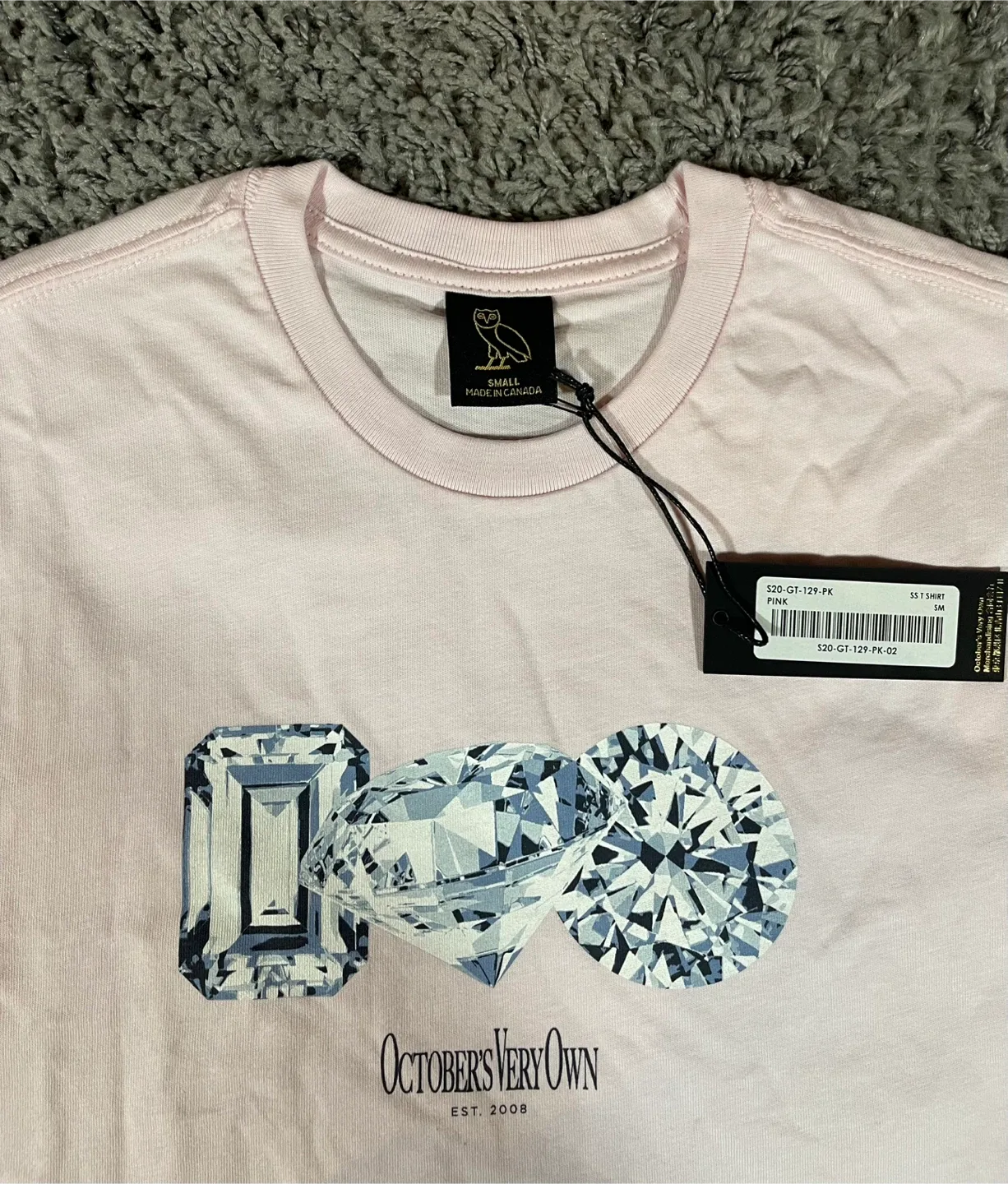 October's Very Own (OVO) Pink Diamond T-Shirt - Size Small image indicator(4)