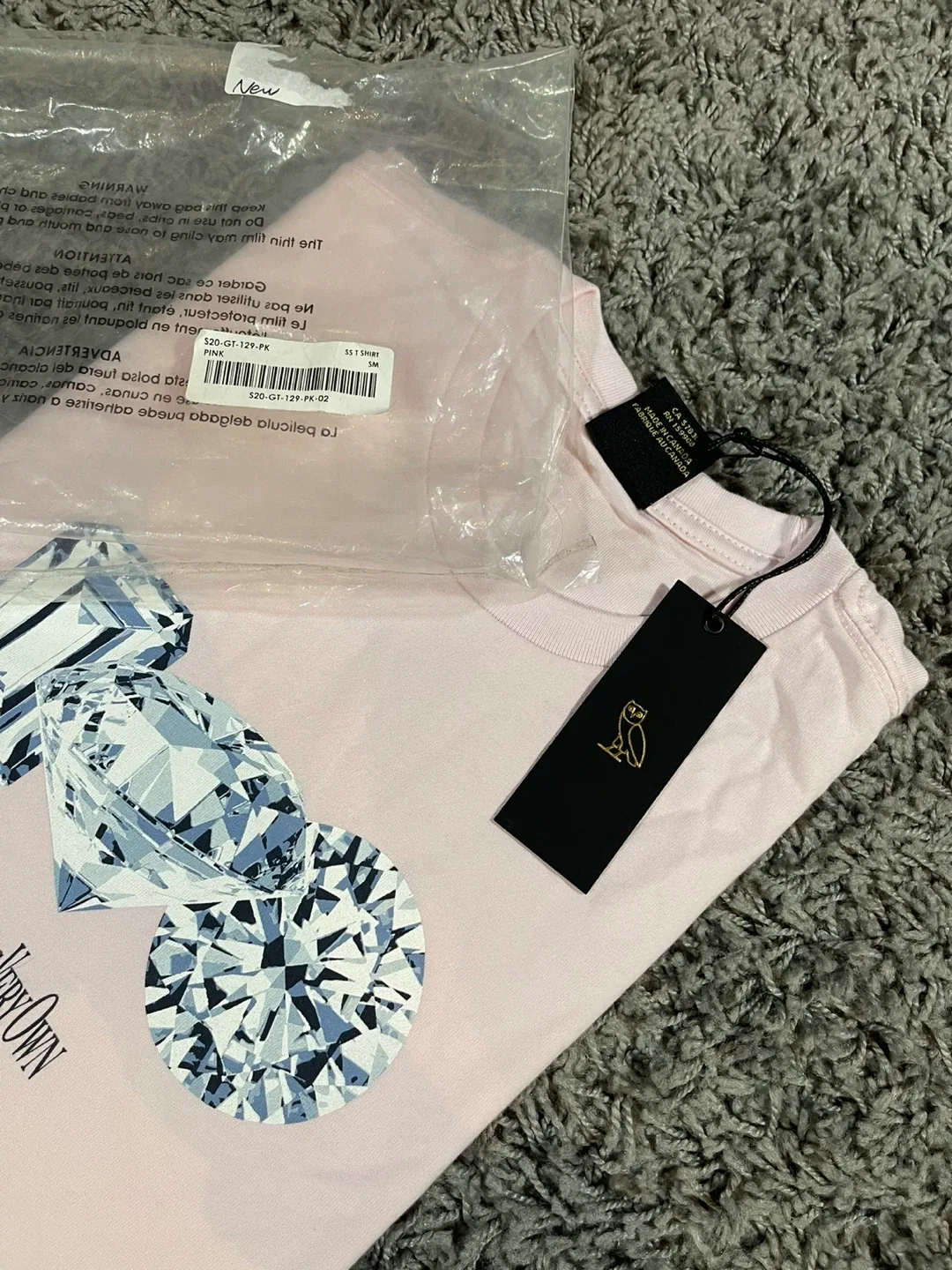 October's Very Own (OVO) Pink Diamond T-Shirt - Size Small image indicator(8)