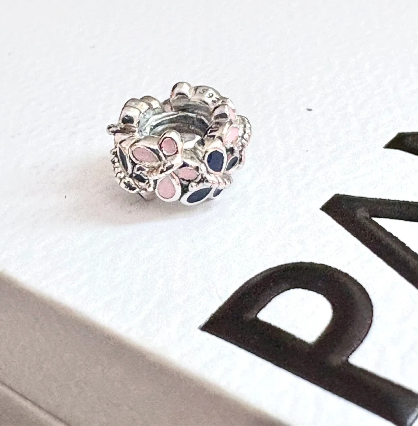 Pandora Pink & Blue Butterfly spacer Charm‼️final price ‼️ image indicator(2)