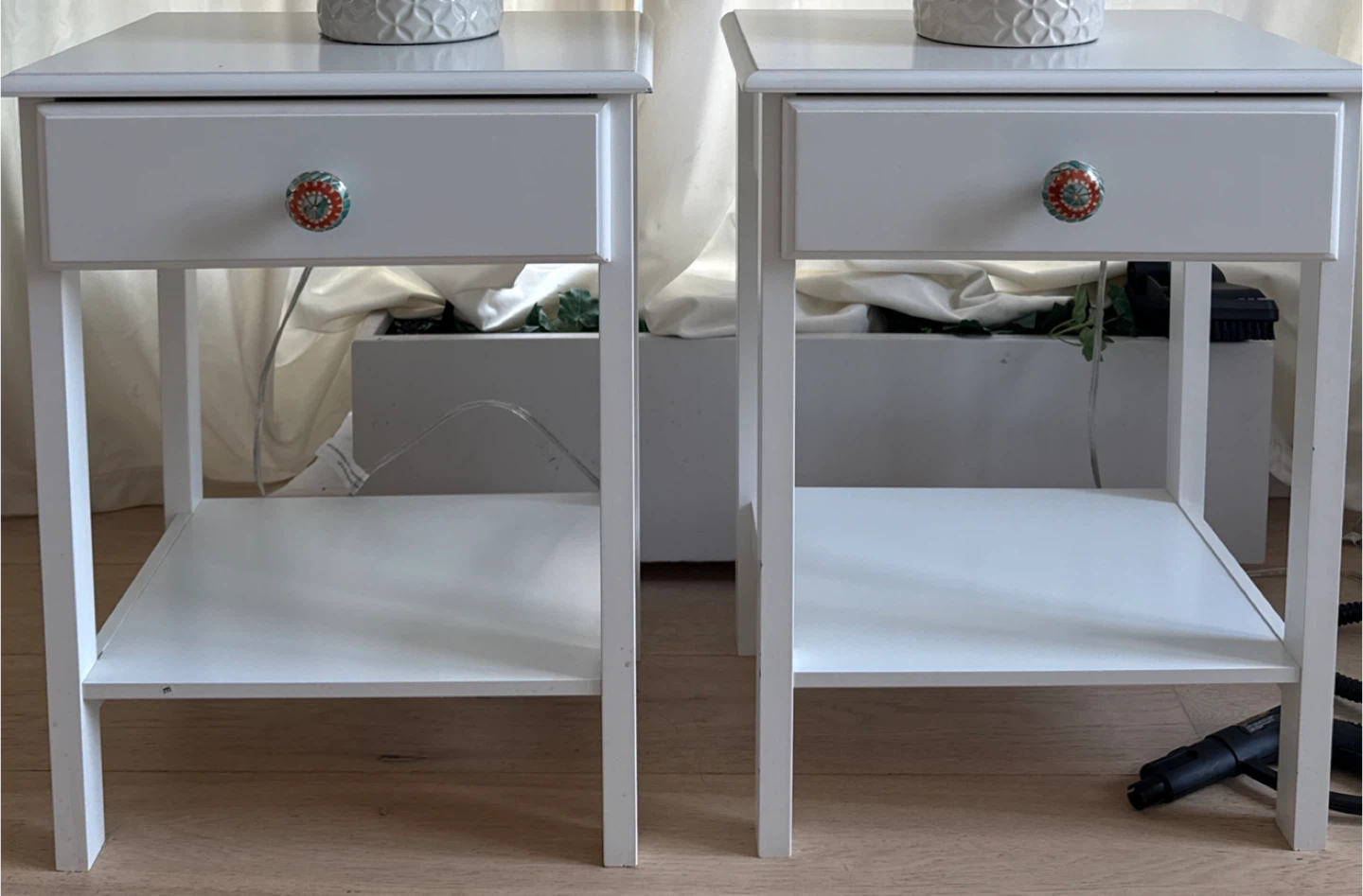 White Nightstands - Set of 2 - photo 2