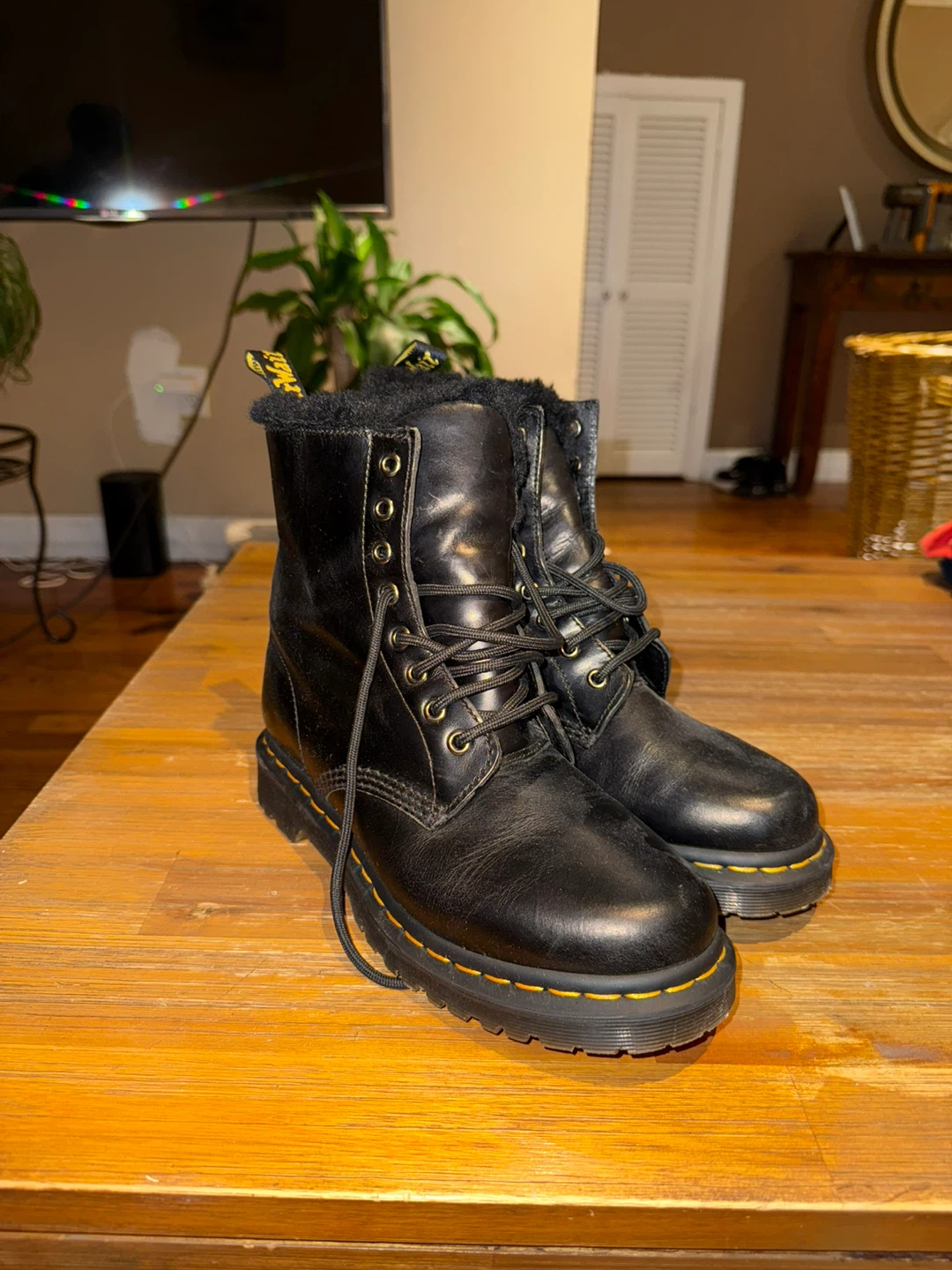 Dr. Martens 1460 Serena Fur Lined Boots - US 8 - photo 2