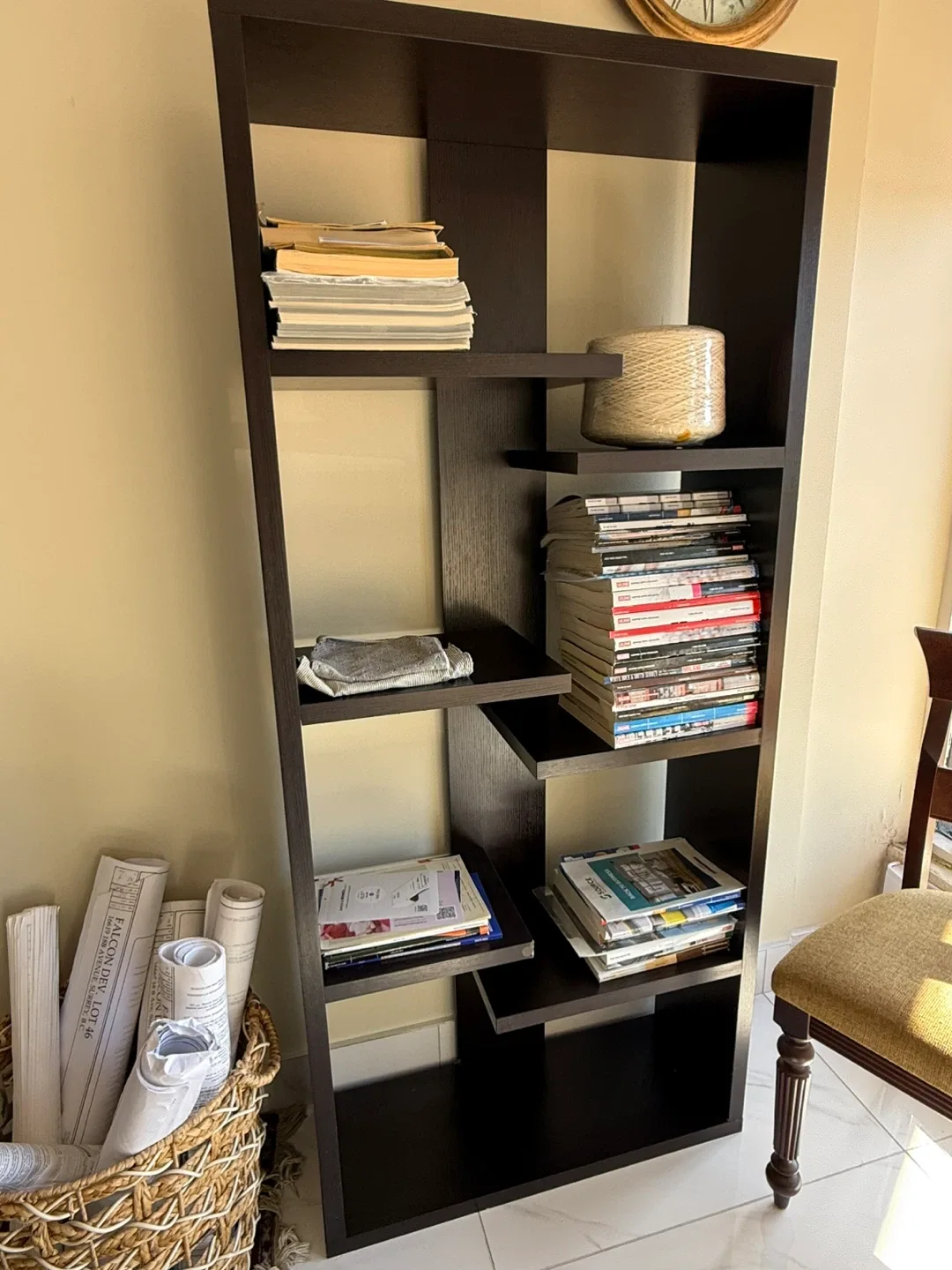 Dark Brown Bookshelf - 31.5" Width, 71" Height thumbnail