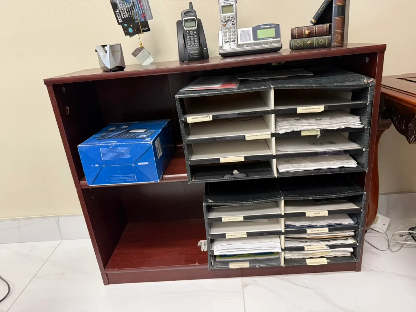 Wooden Office Desk with Sorters thumbnail