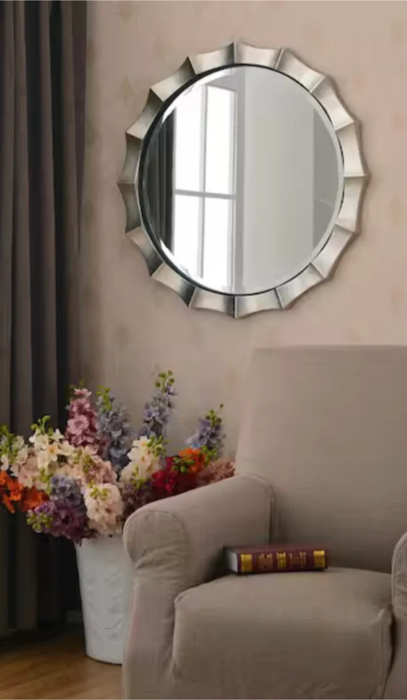 Round Silver Wall Mirror image indicator(3)