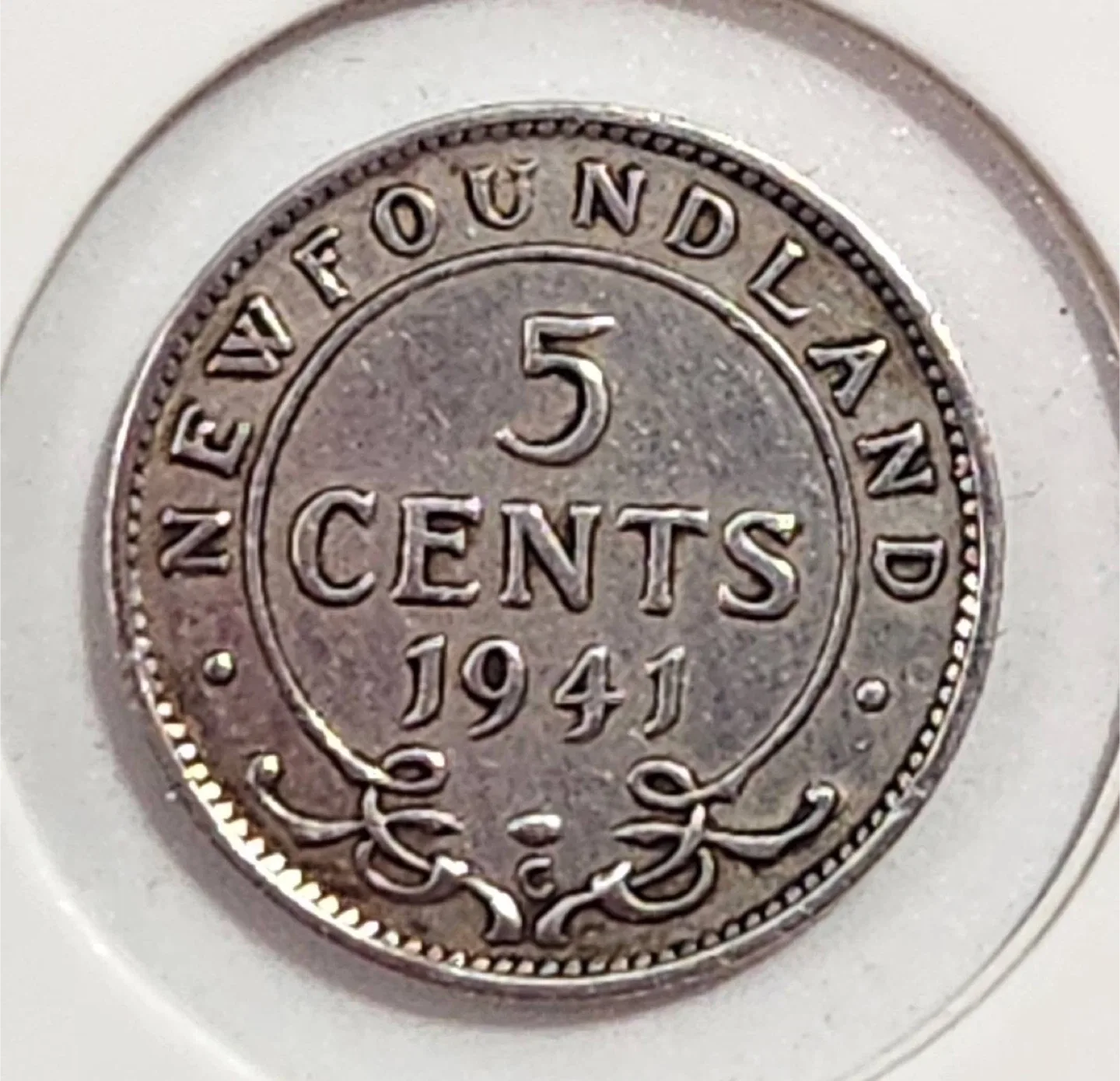 Vintage WW 2 Silver 1941 Newfoundland 5 Cent Coin thumbnail