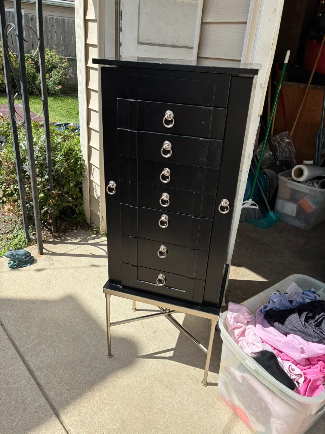 Black Jewelry Armoire with Mirror thumbnail