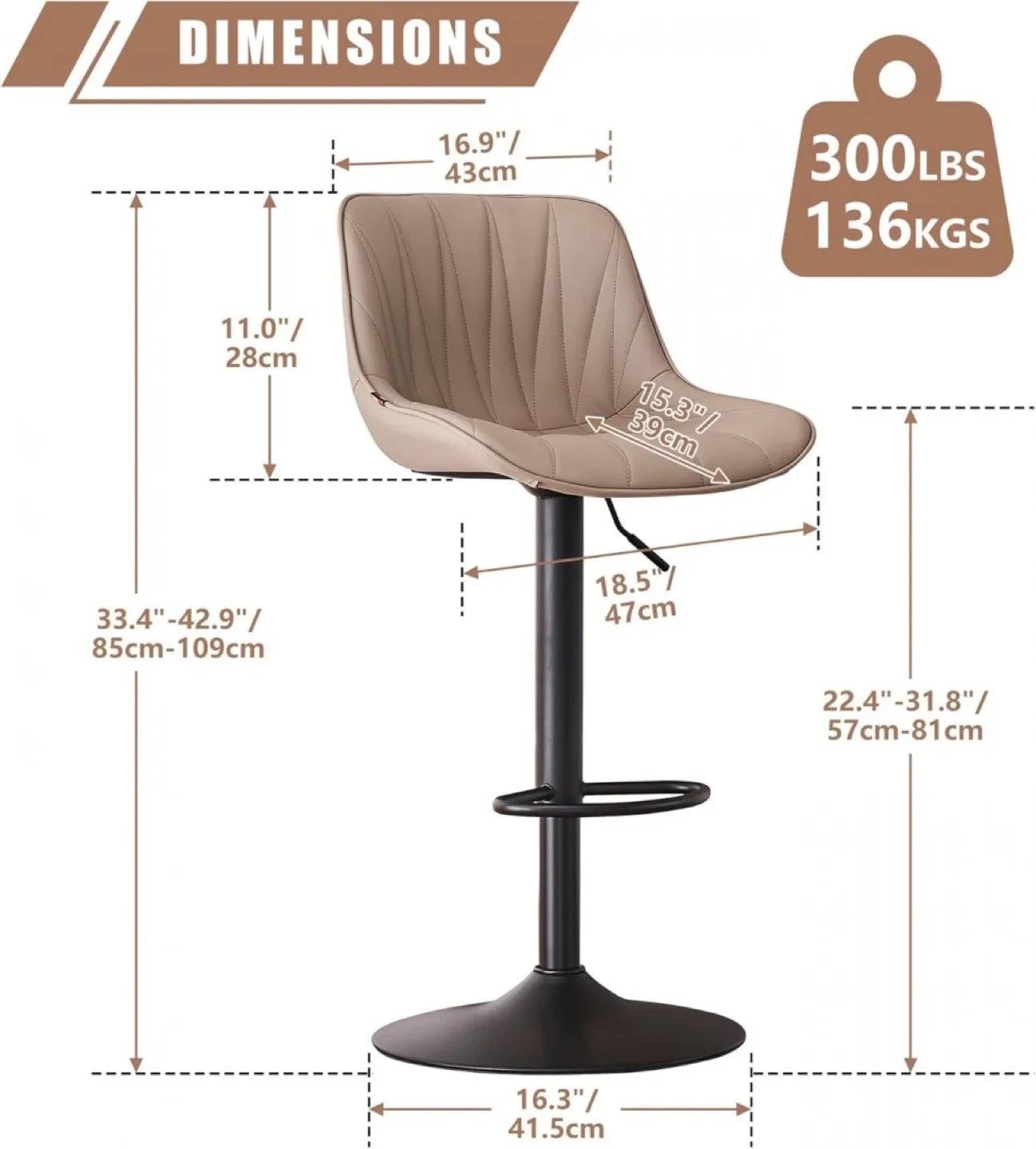 Adjustable Height Bar Stools - Set of 2 image indicator(2)
