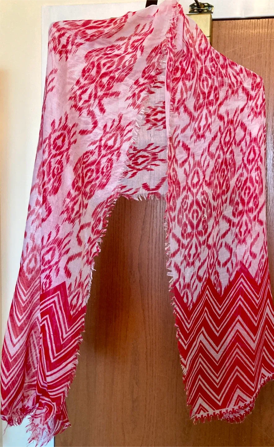 4 large Scarves - Red, Blue, Floral thumbnail