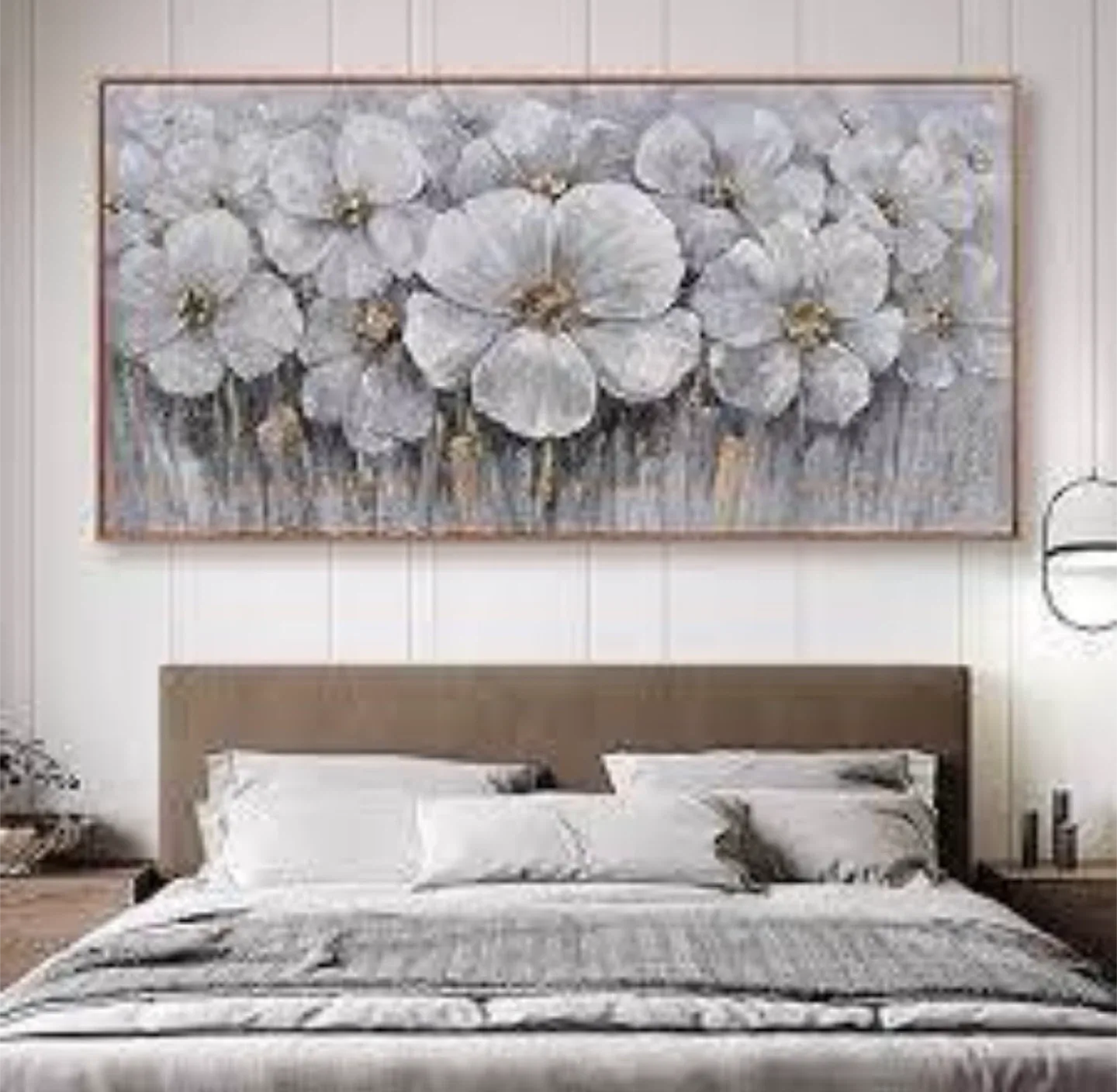 Flower Wall Decor White Home Decor 20" x 40" thumbnail