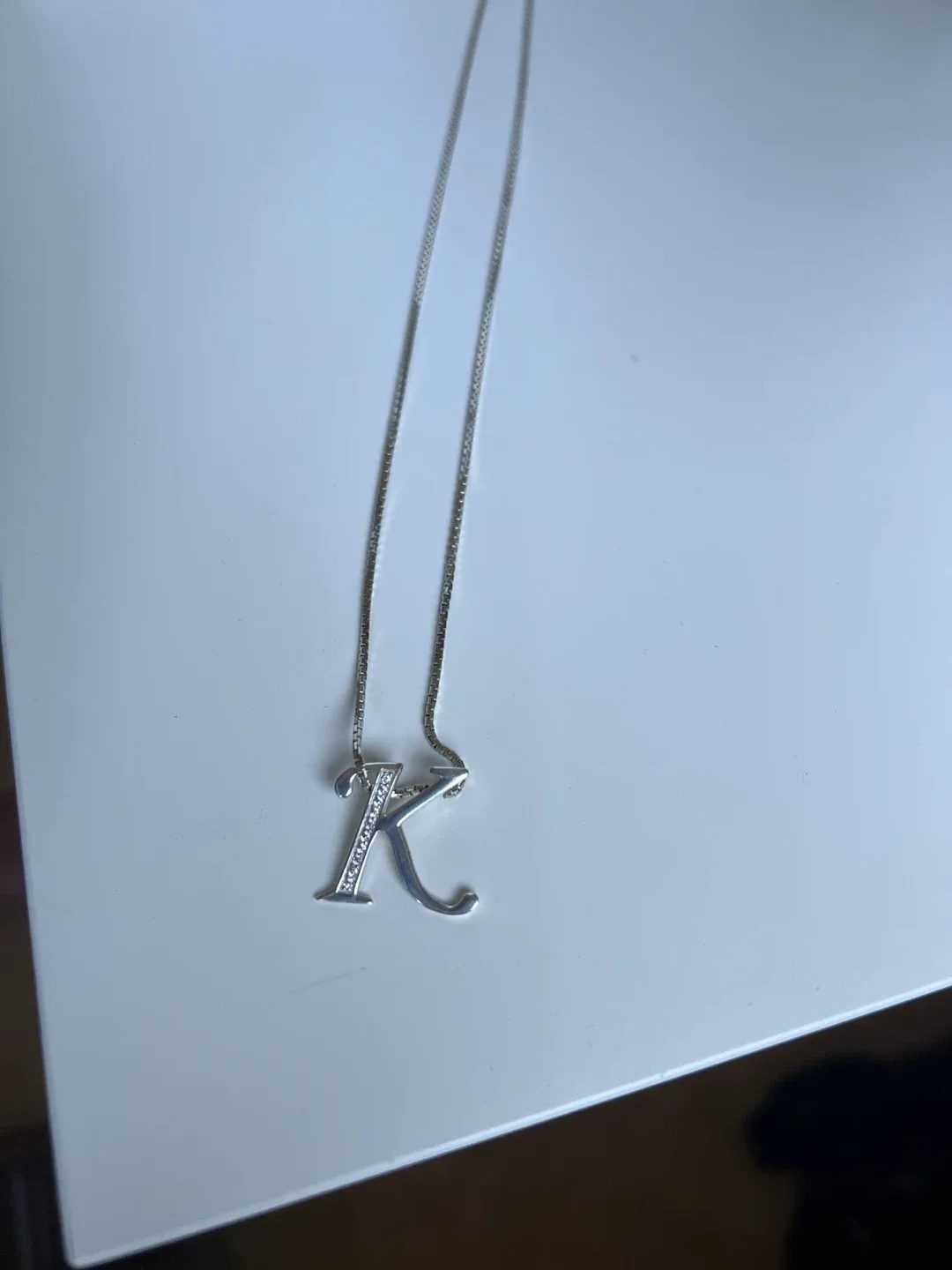 Silver 'K' Initial Necklace 🥕 image indicator(3)